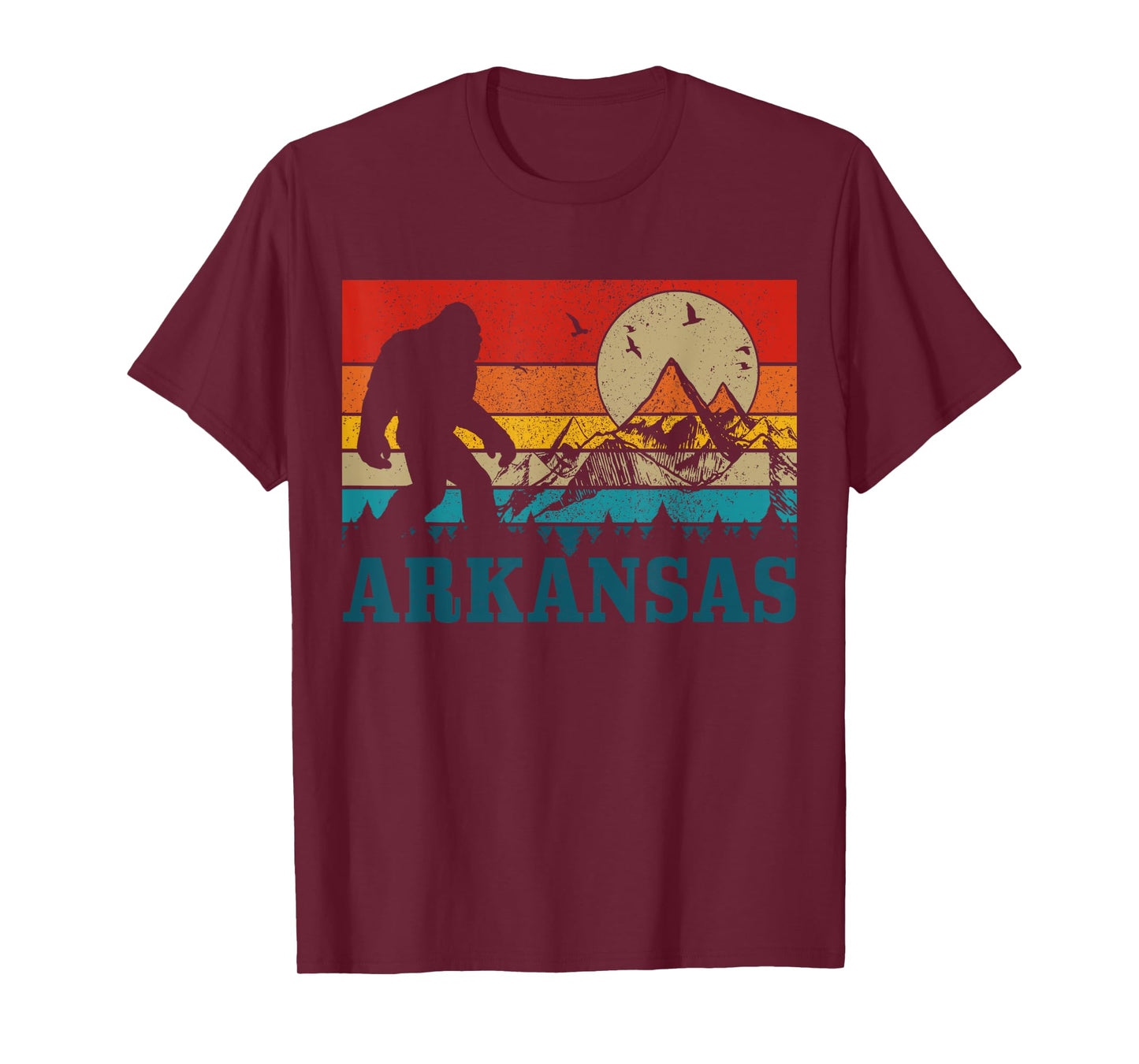 Arkansas Bigfoot Vintage Mountains Hiking Camping Gift T-Shirt
