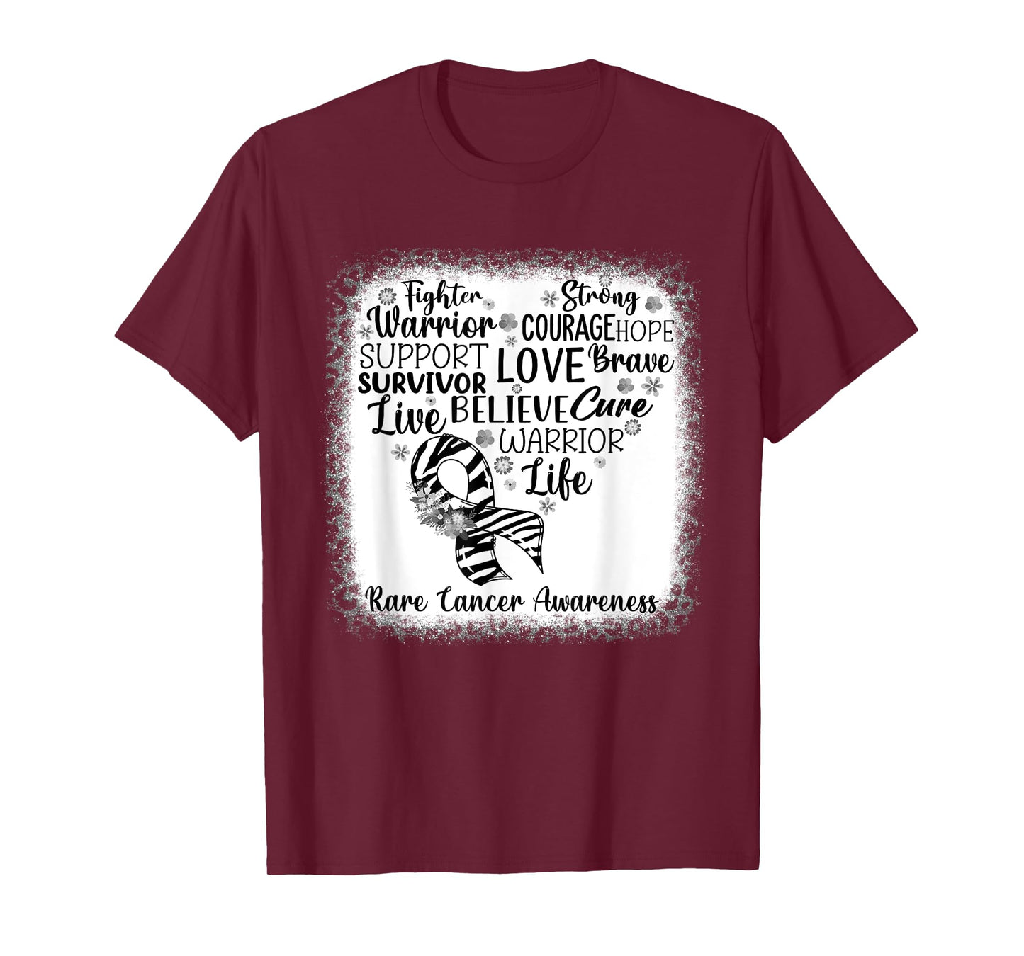 Fighter Warrior Faith Cure Zebra Rare Cancer Awareness T-Shirt