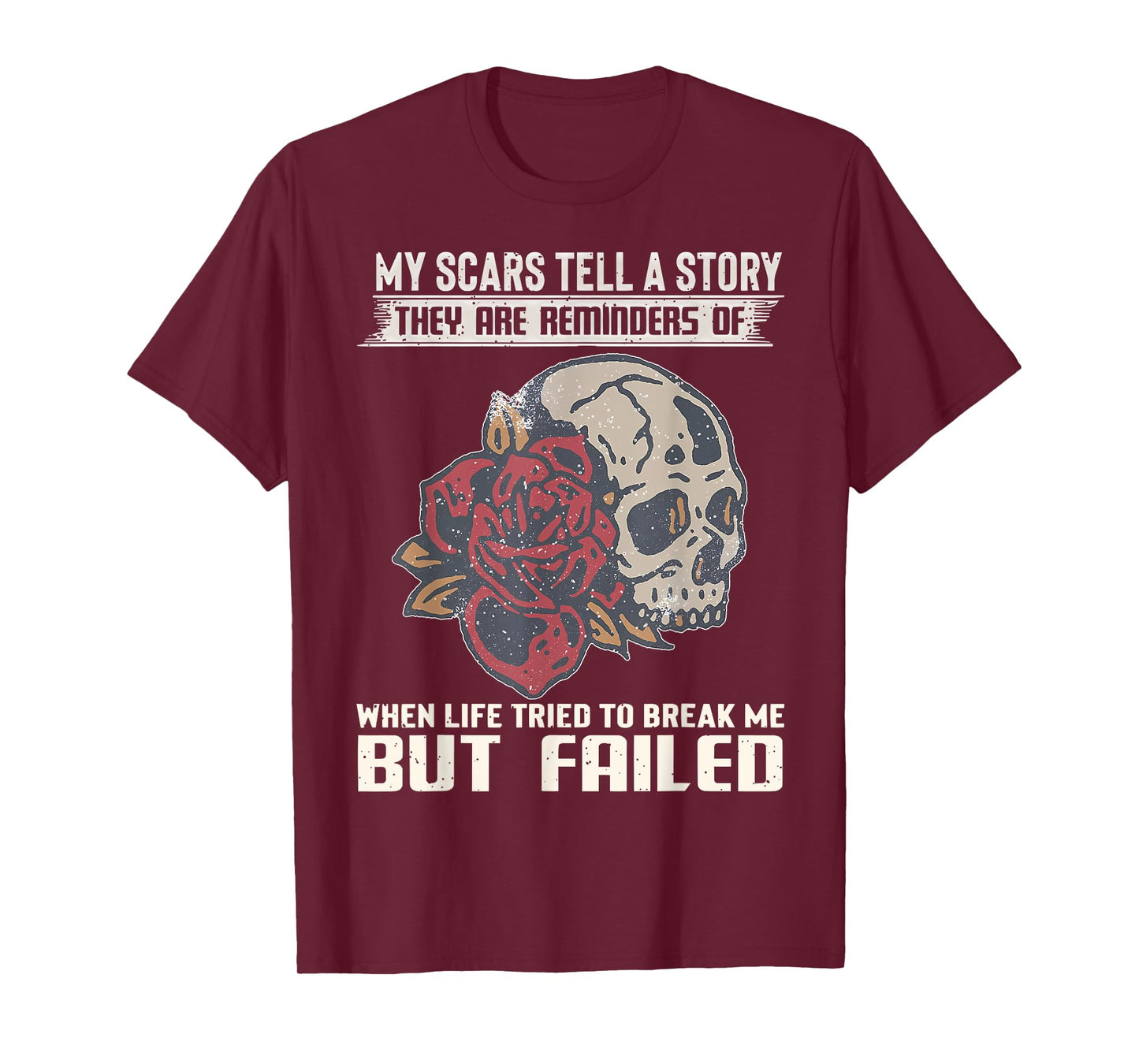 My Scars Tell A Story They are Reminders Funny Skull Vintage T-Shirt