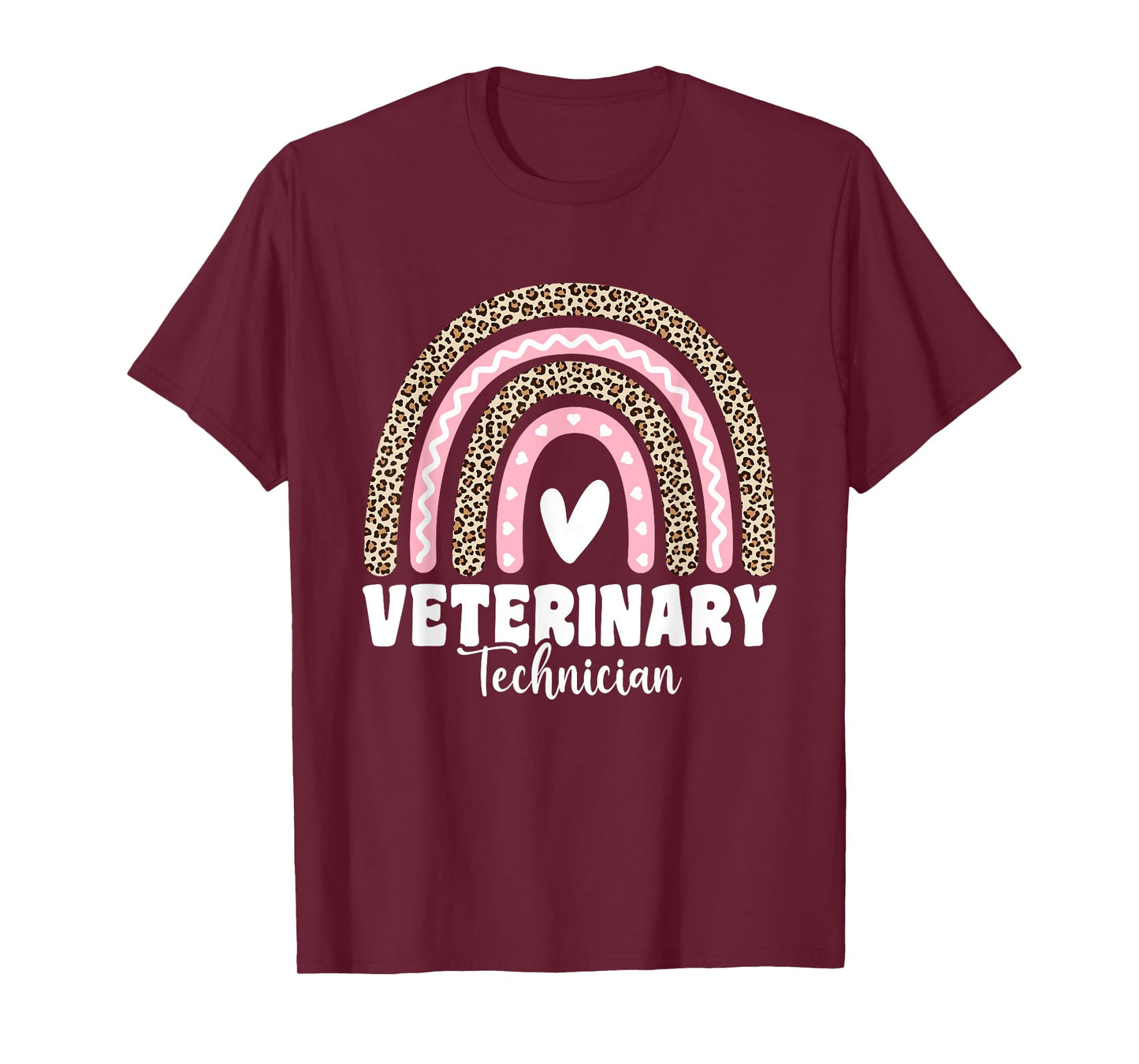 Veterinary Technician Vet Tech Rainbow Leopard For Women Men T-Shirt