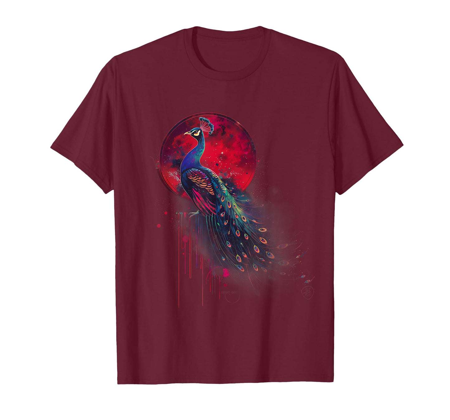 Feather Peacock Lover Artwork Animal Colorful Peacock Bird T-Shirt
