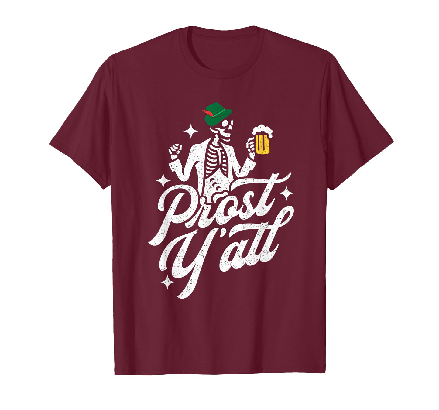 Prost Y'all Oktoberfest Spooky Skeleton Halloween T-Shirt