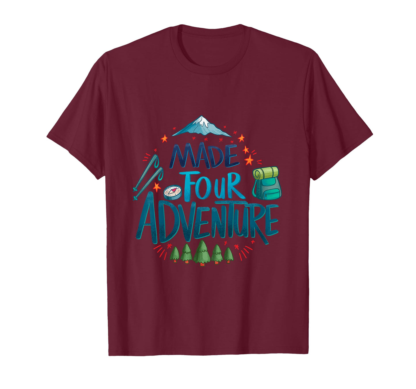 Made four adventure 4th Birthday Party camping kids 4 T-Shirt