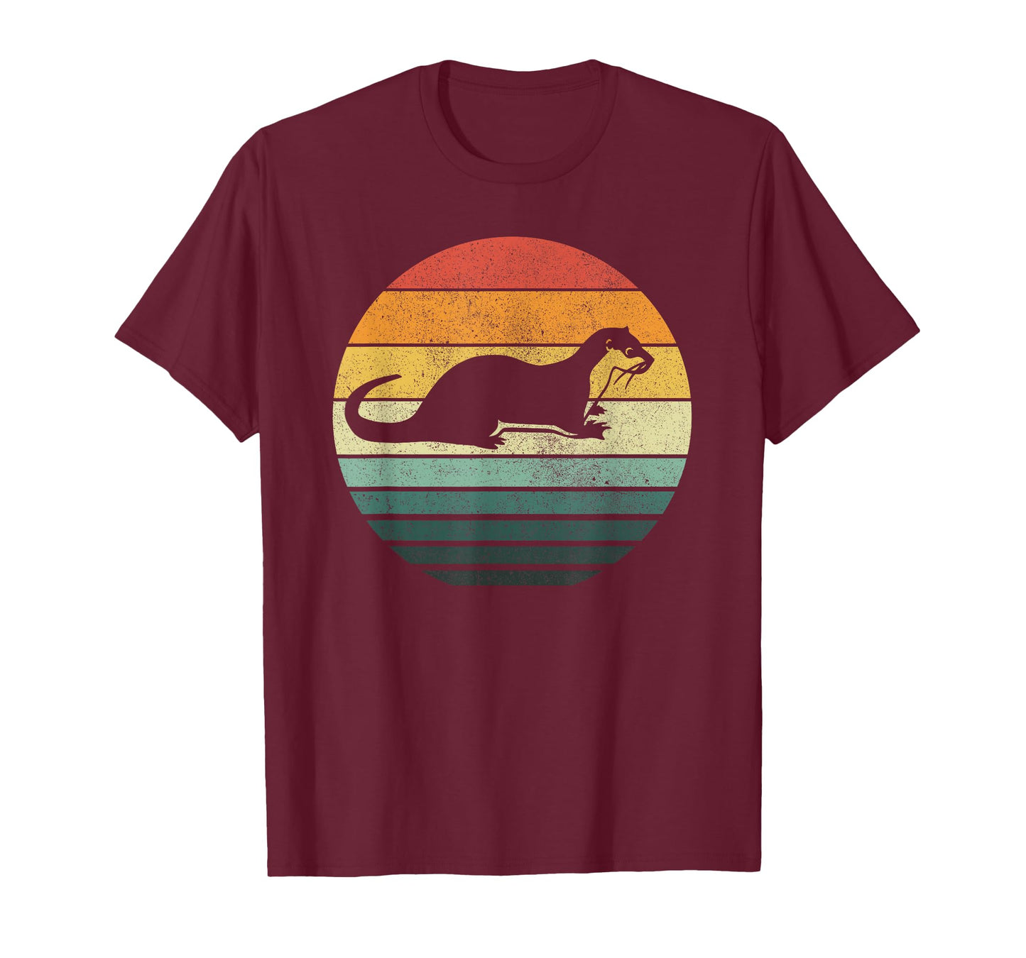 Sea Otter Animal Sunset Retro Vintage 70s Nature Lovers T-Shirt