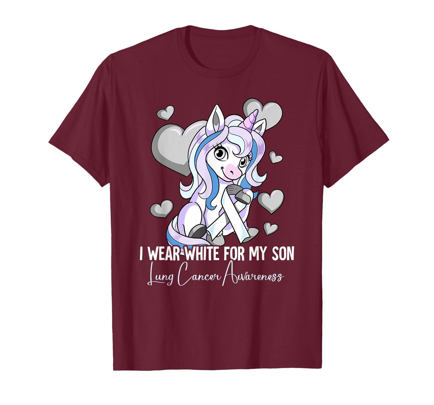 I Wear White For My Son Lung Cancer Awareness T-Shirt