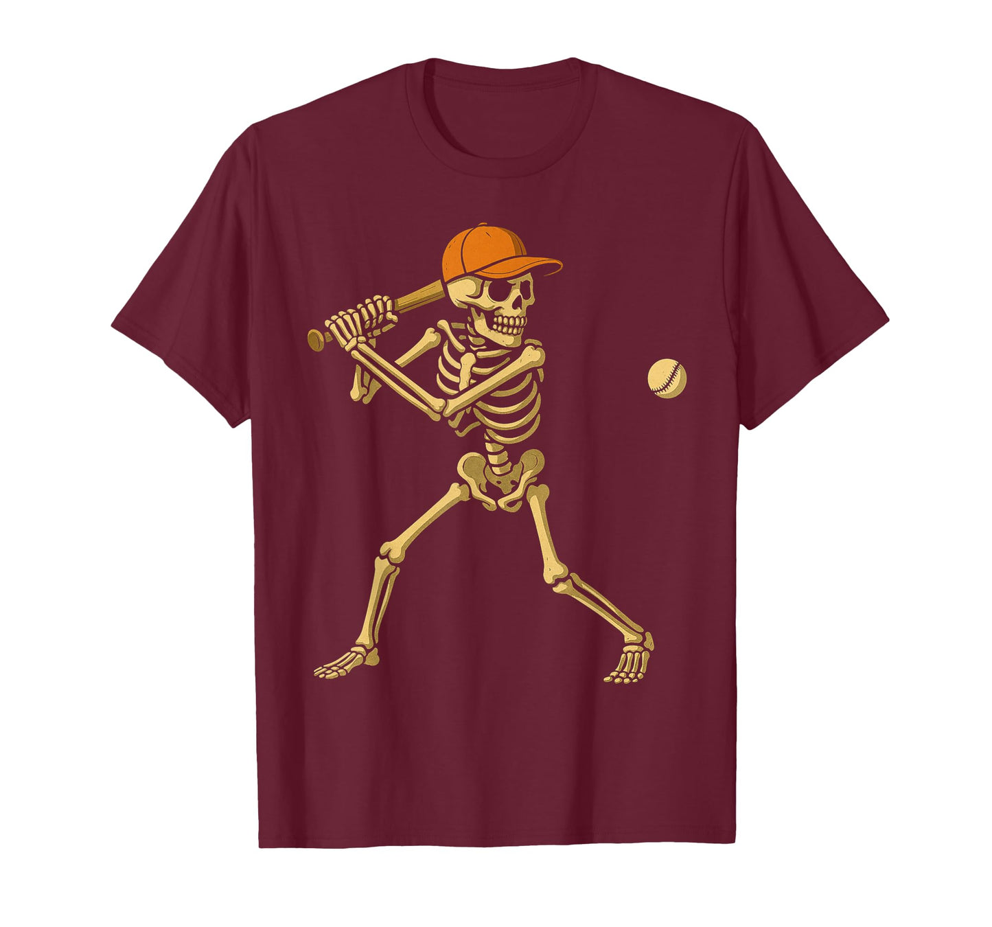 Skeleton Baseball Halloween Costume Funny Men Boys Kids T-Shirt