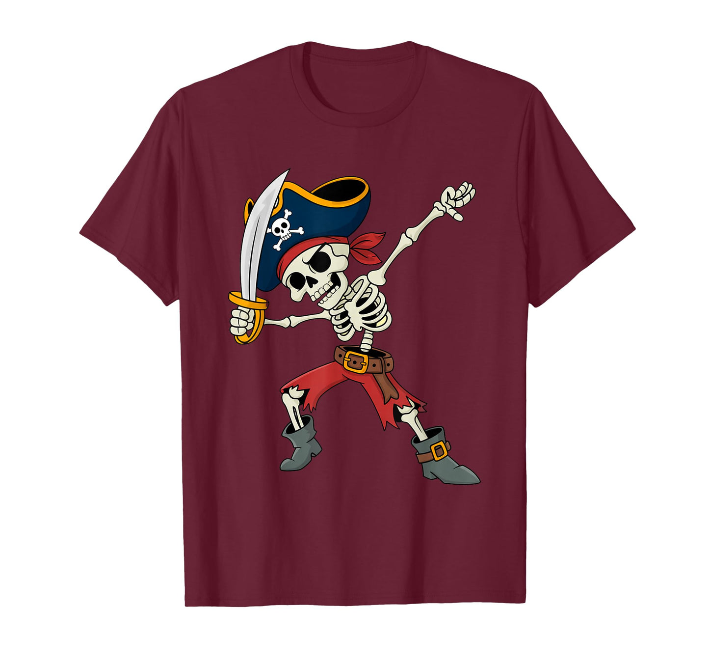 Funny Dab Kids Boy Dabbing Skeleton Pirate Spooky Halloween T-Shirt