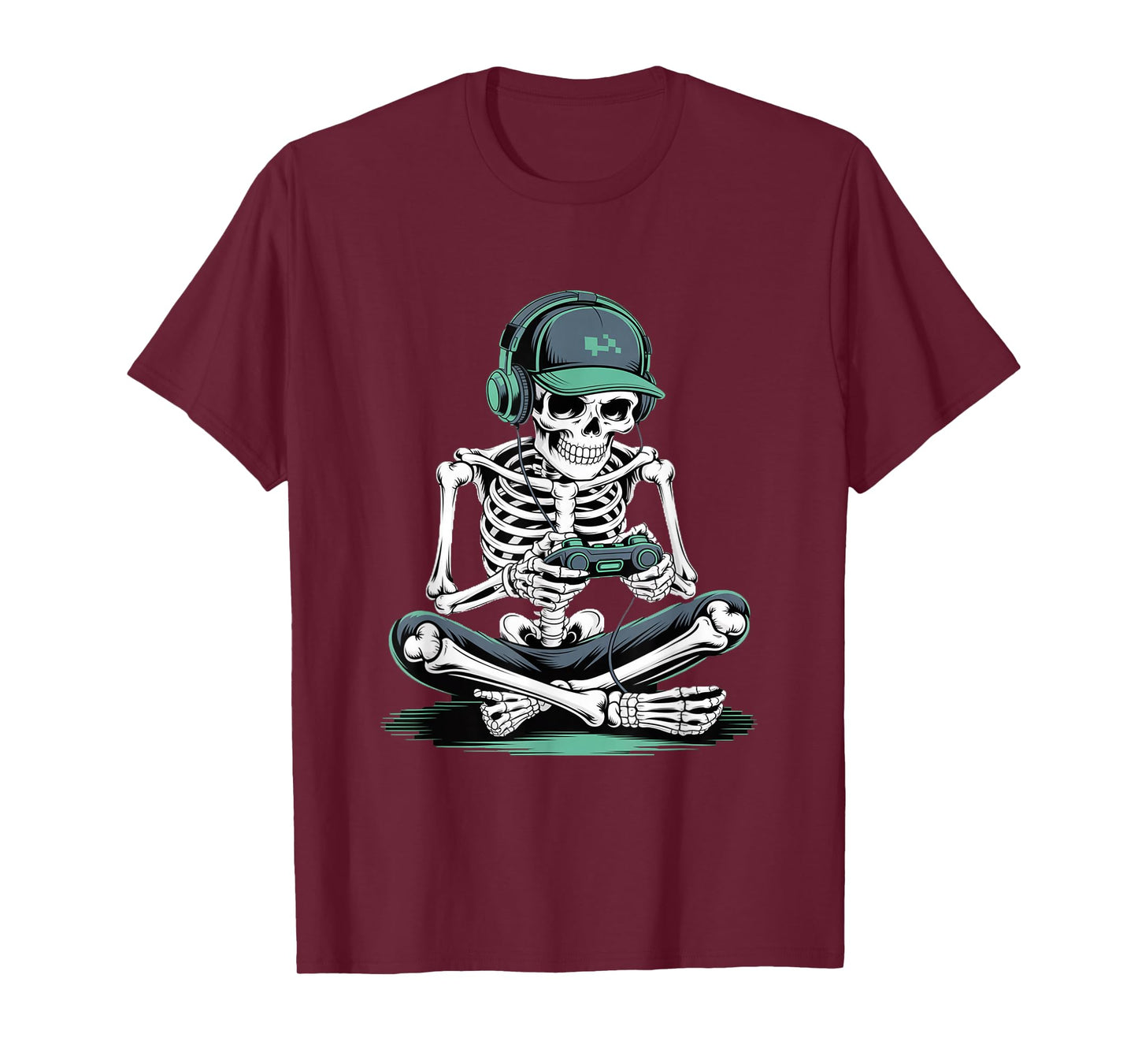 Funny Halloween Skeleton Gamer T-Shirt