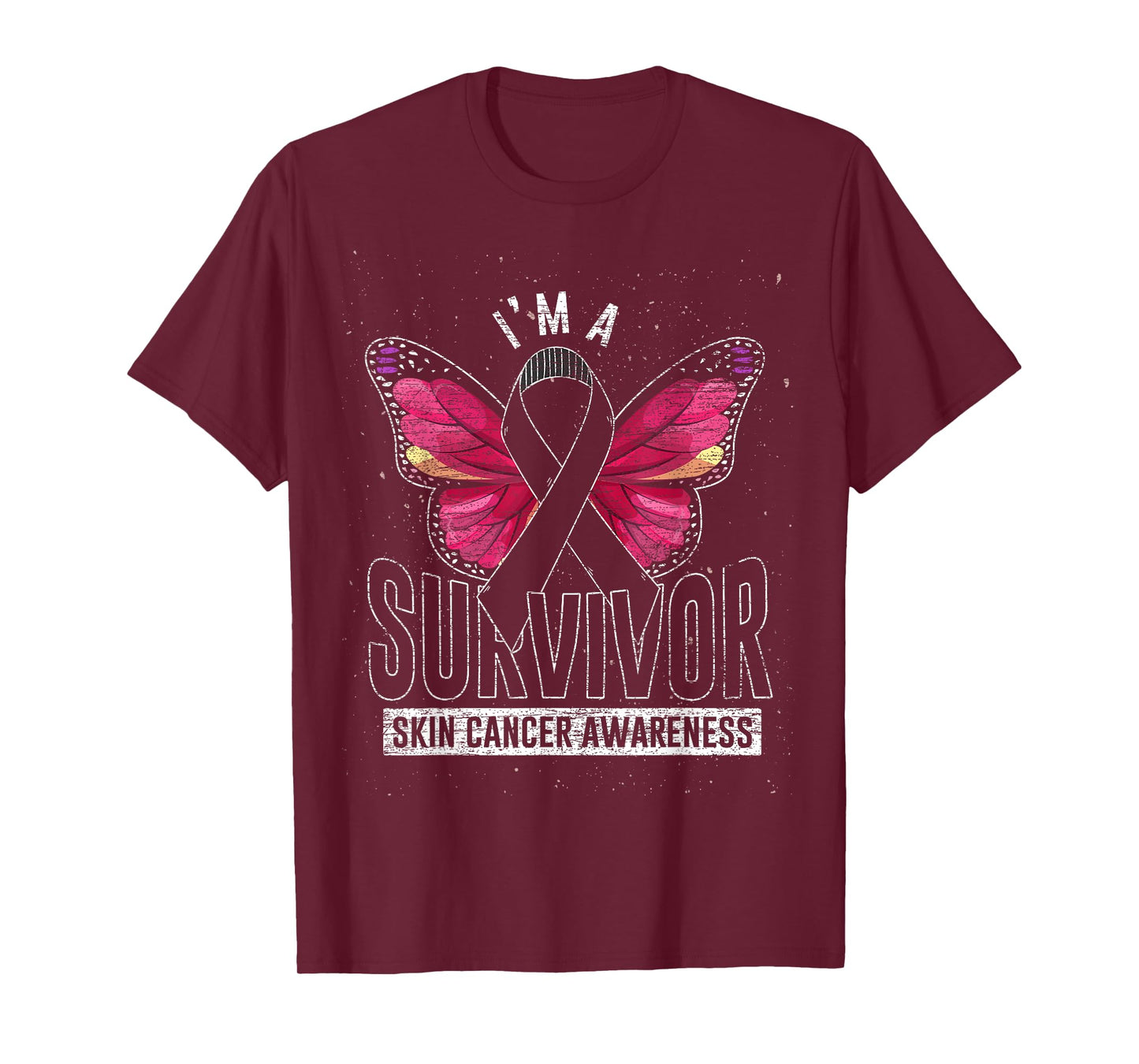 Cancer Survivor Butterfly Melanoma Awareness Skin Cancer T-Shirt
