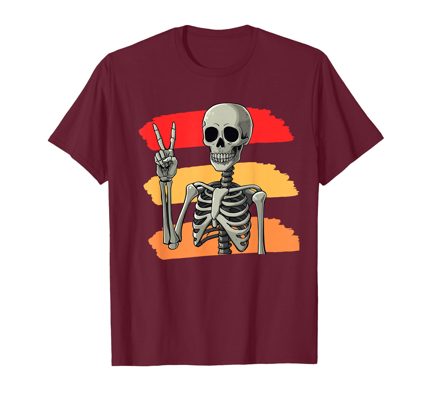 Skeleton Hand Peace Sign, Halloween Skeleton Peace Hands T-Shirt
