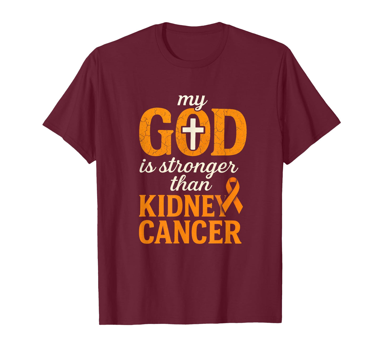 My God is Stronger - Kidney Cancer Awareness Ribbon T-Shirt