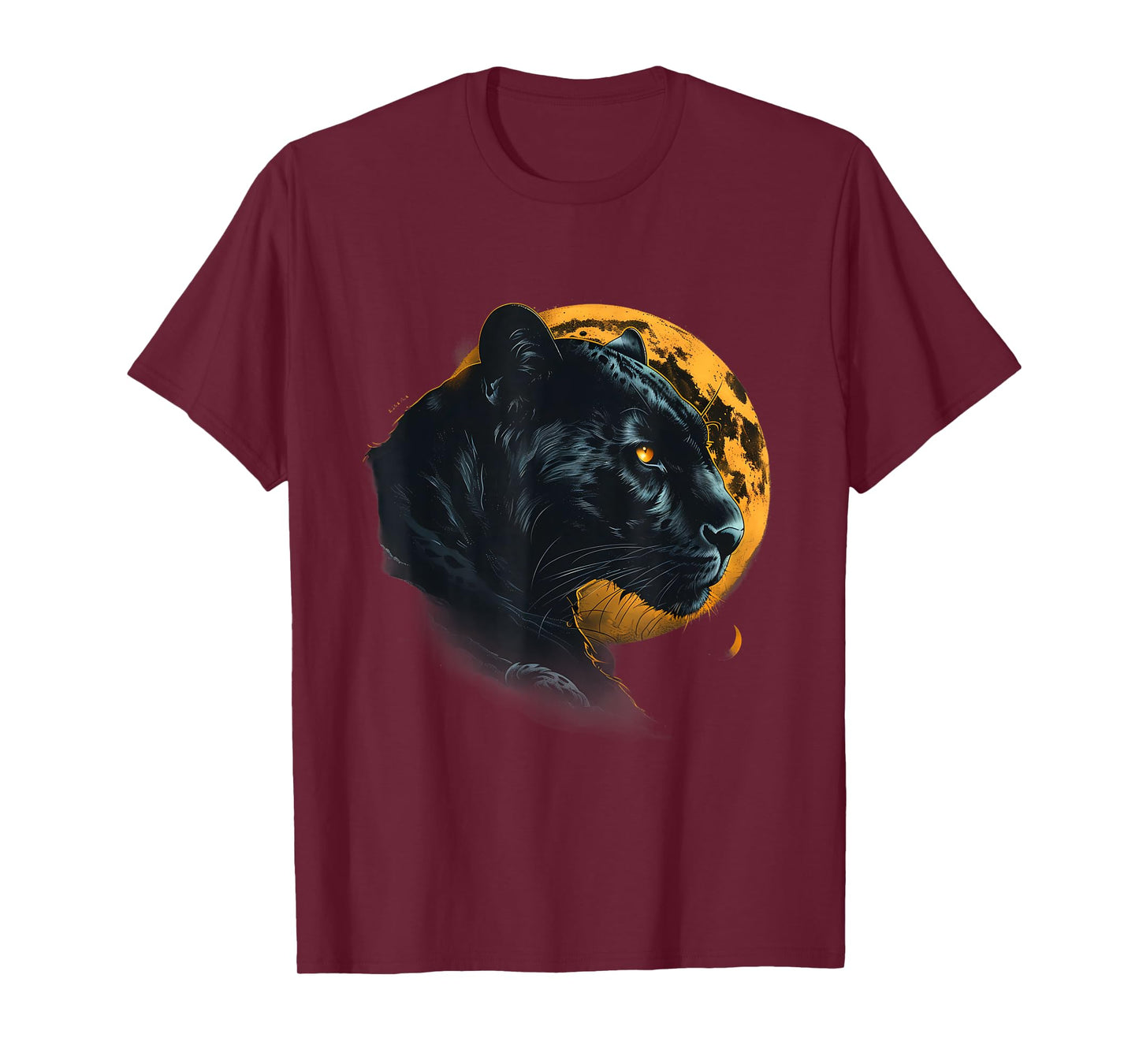 Panther Portrait Moon Panther Lover Tropical Animal Art T-Shirt