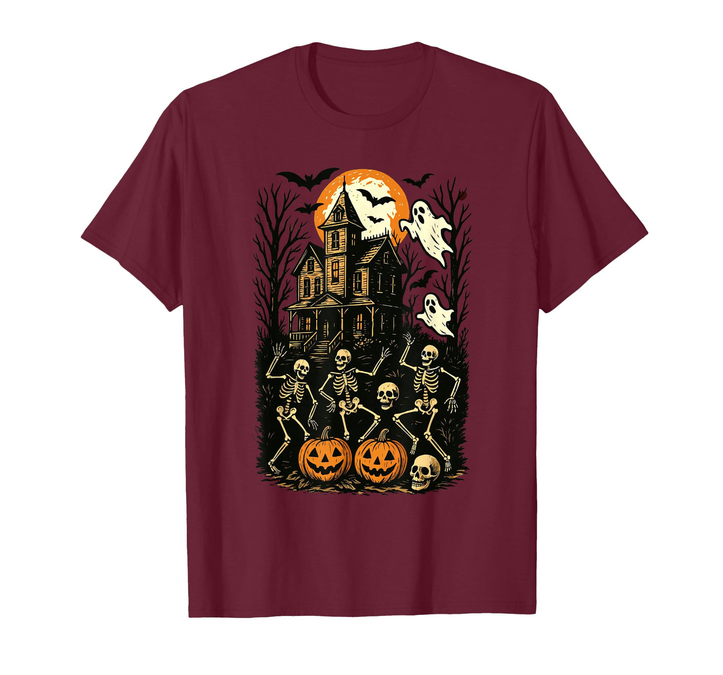 Halloween Skeleton Haunted House Spooky Dancing Skeleton T-Shirt
