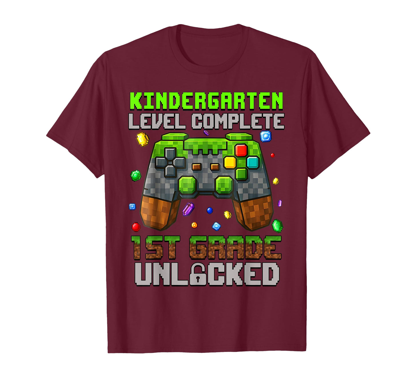 Kindergarten Graduation 1st Grade Unlocked Gamer Pixel T-Shirt