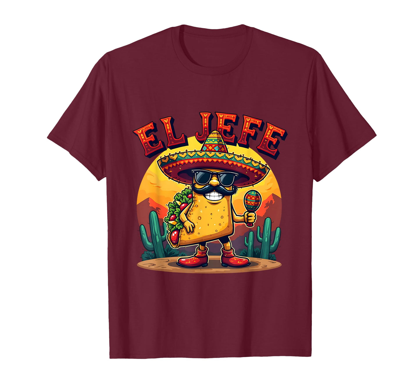 Funny El Jefe Taco Cinco De Mayo Mexican Men Women Toddler T-Shirt