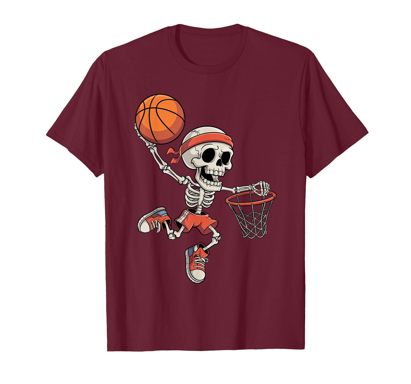 Skeleton Basketball Funny Halloween Costume Basketball Fans T-Shirt