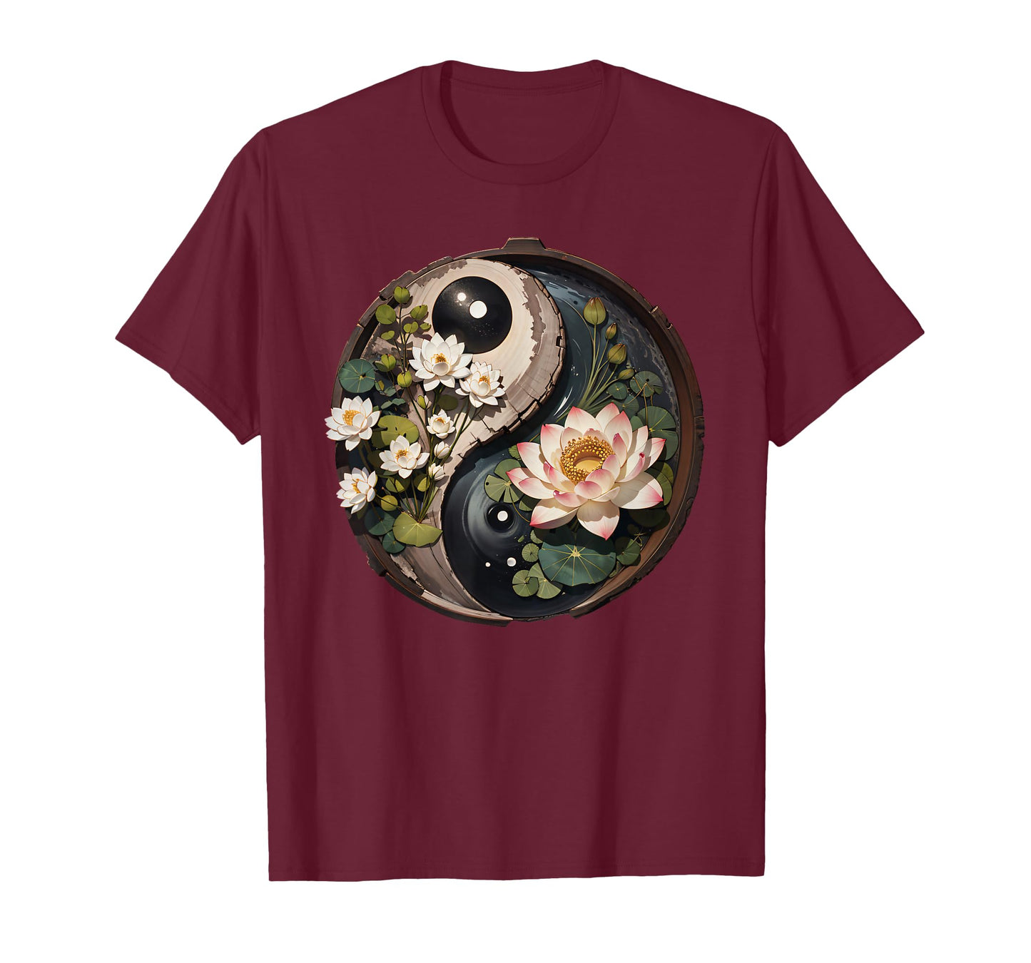 Lotus Flower Pond Yin Yang T-Shirt