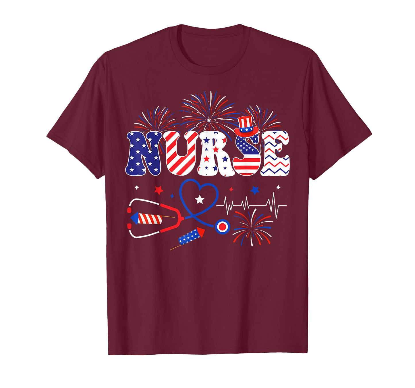 Patriotic Nurse Independence Day American Nurse 4th of July T-Shirt