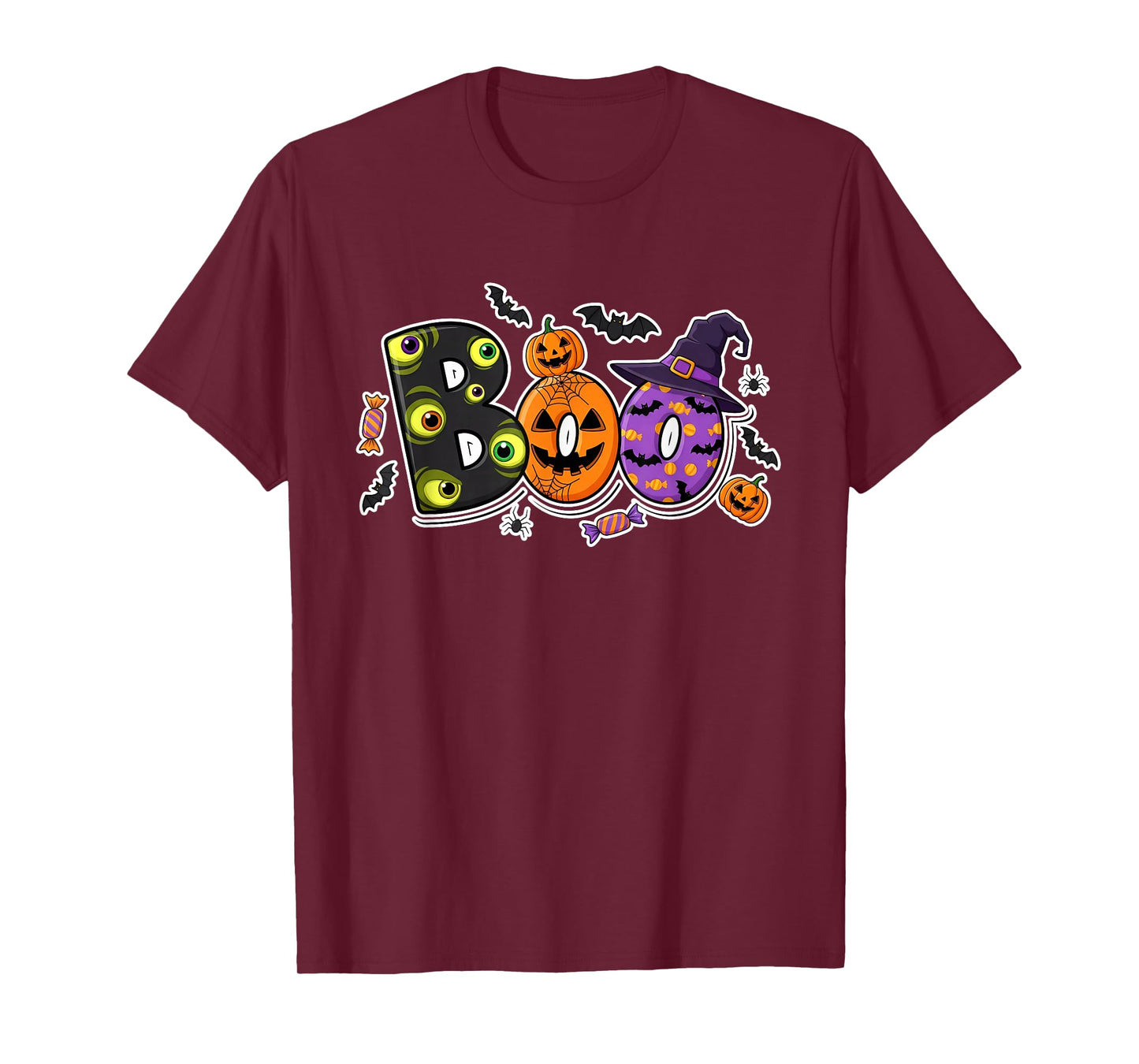 Halloween Boo Spooky Spiders and Bats Fun Family T-Shirt