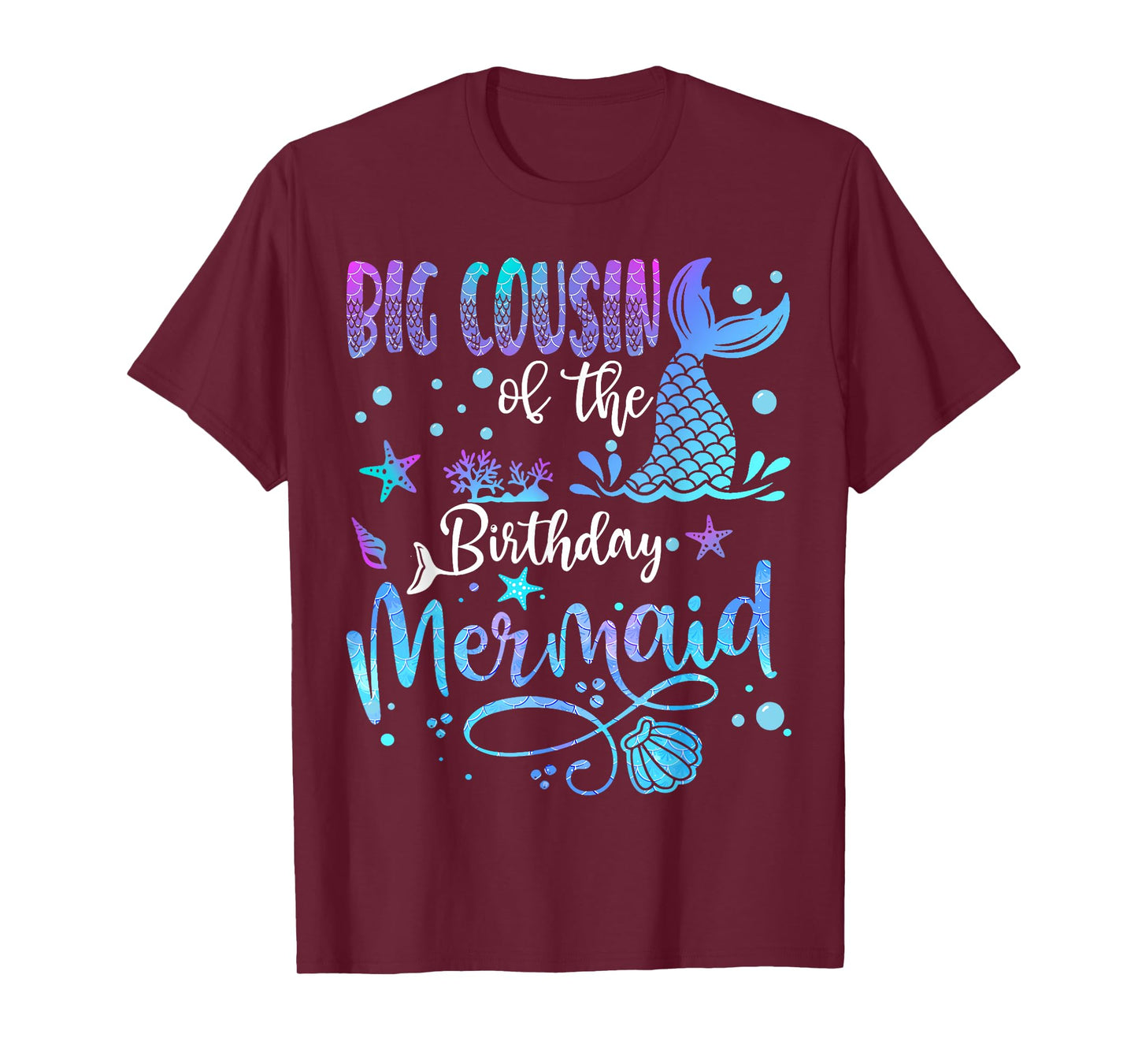 Big Cousin Of The Birthday Mermaid Bday Party Mermaid T-Shirt