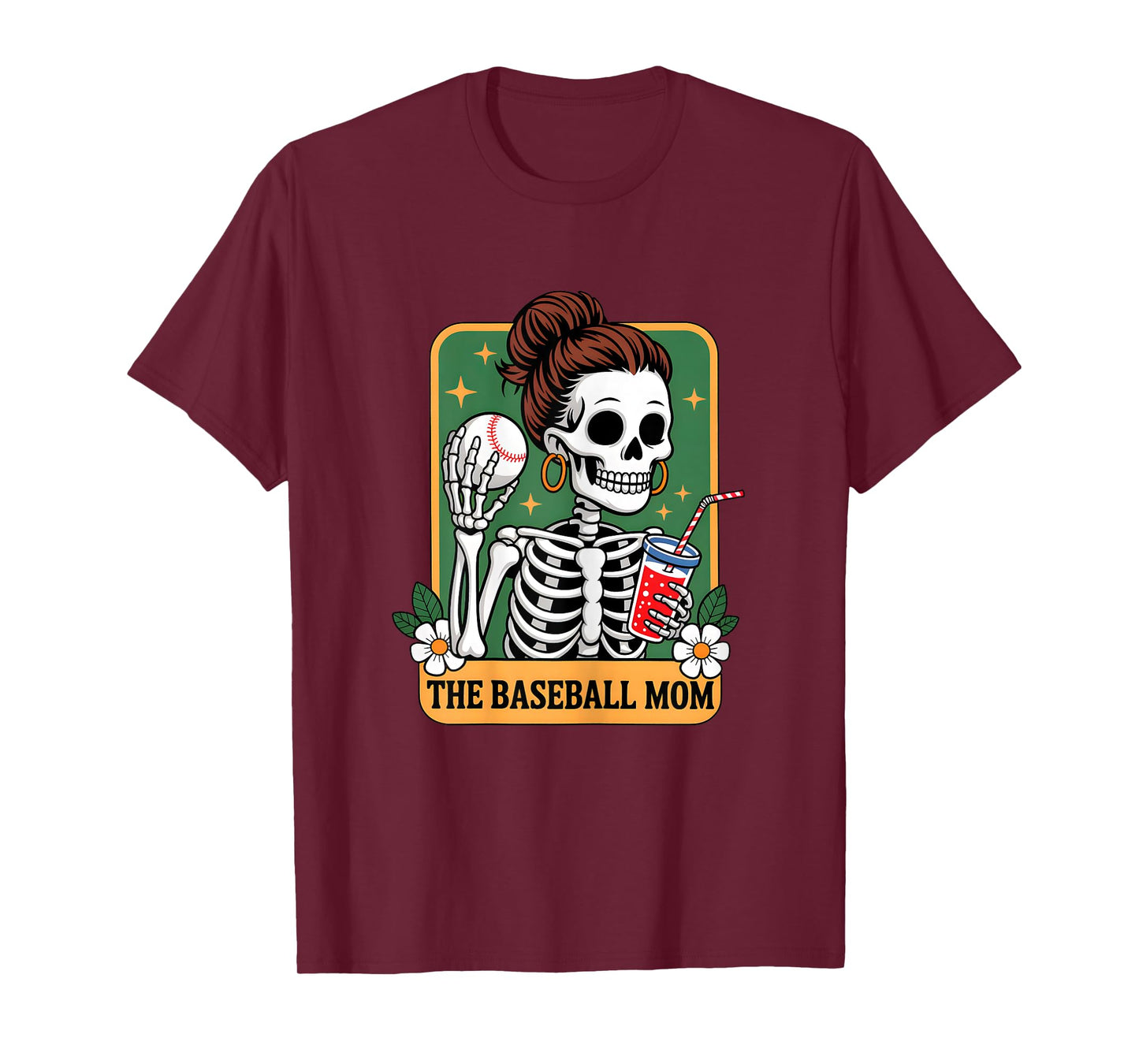 The Baseball Mom Tarot Card Skeleton Game Day Proud Moms T-Shirt