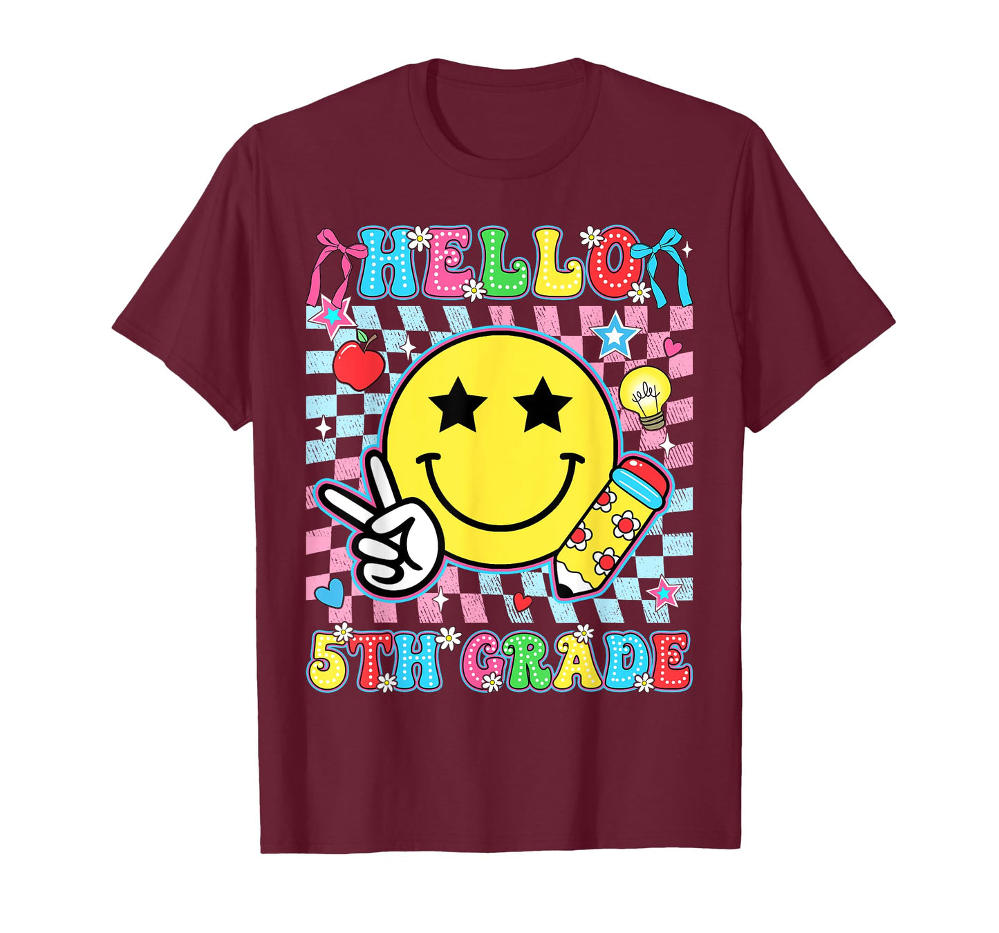 Hello 5th Grade Back To School First Day of Fifth Grade Kids T-Shirt