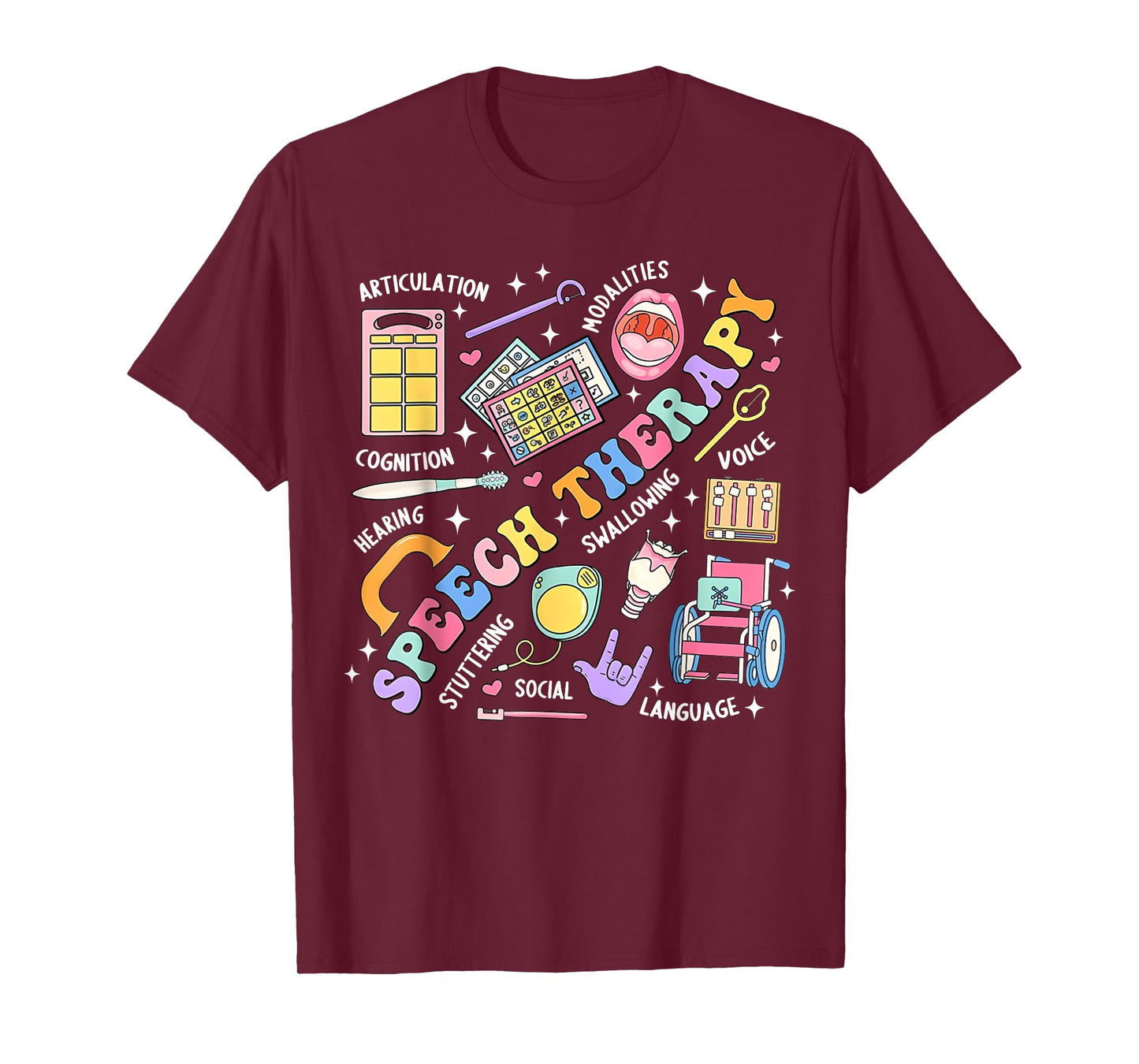 Speech Therapy Retro Groovy Language Pathologist Therapist T-Shirt