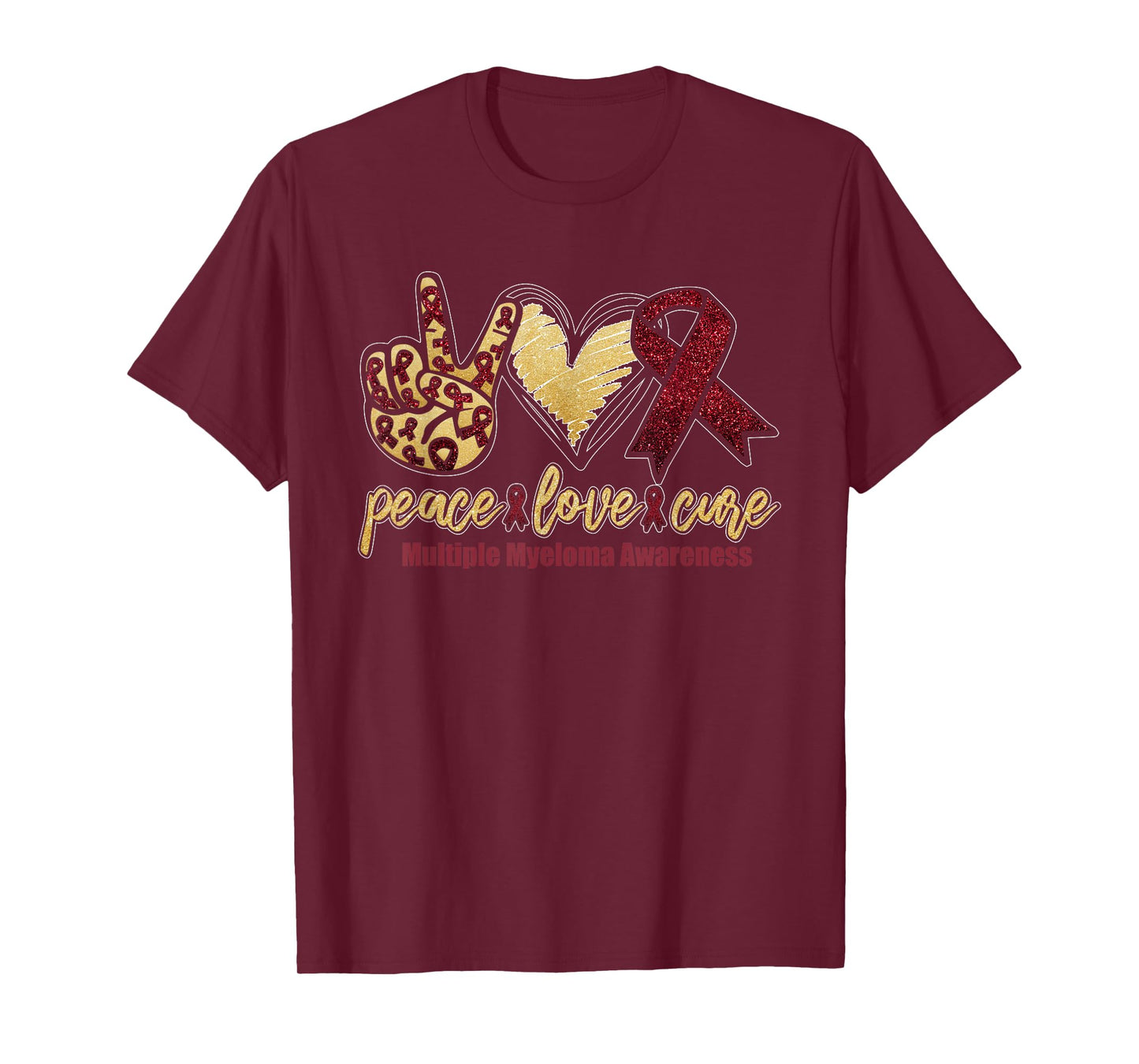 Peace. Love. Cure. | Multiple Myeloma Awareness Month T-Shirt