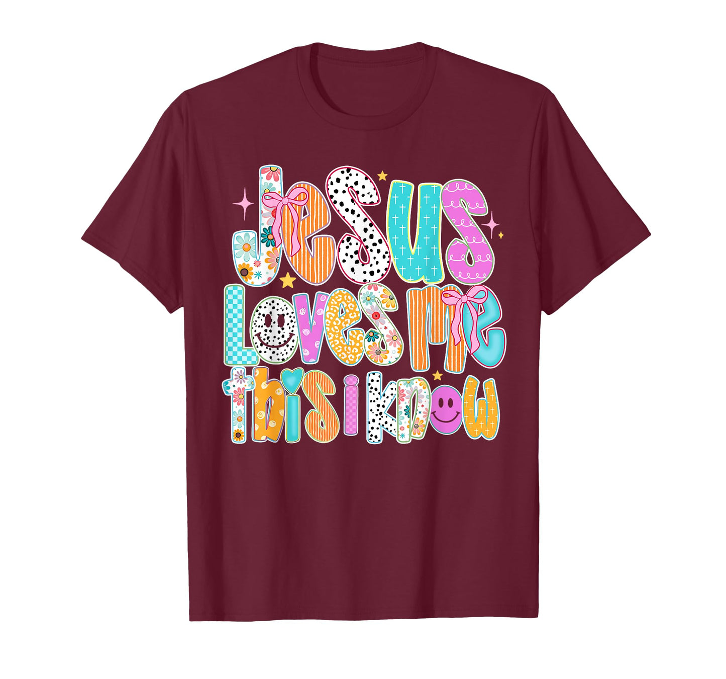 Jesus Loves Me This I Know Christian Preppy Bible Verse T-Shirt