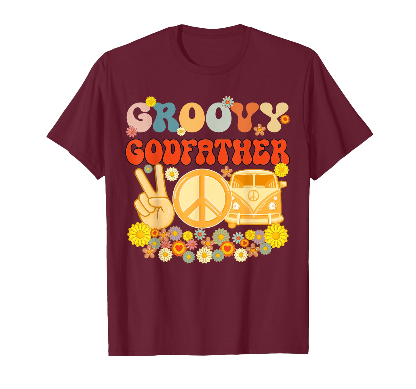 Groovy Godfather Retro Matching Family Baby Shower Father's T-Shirt