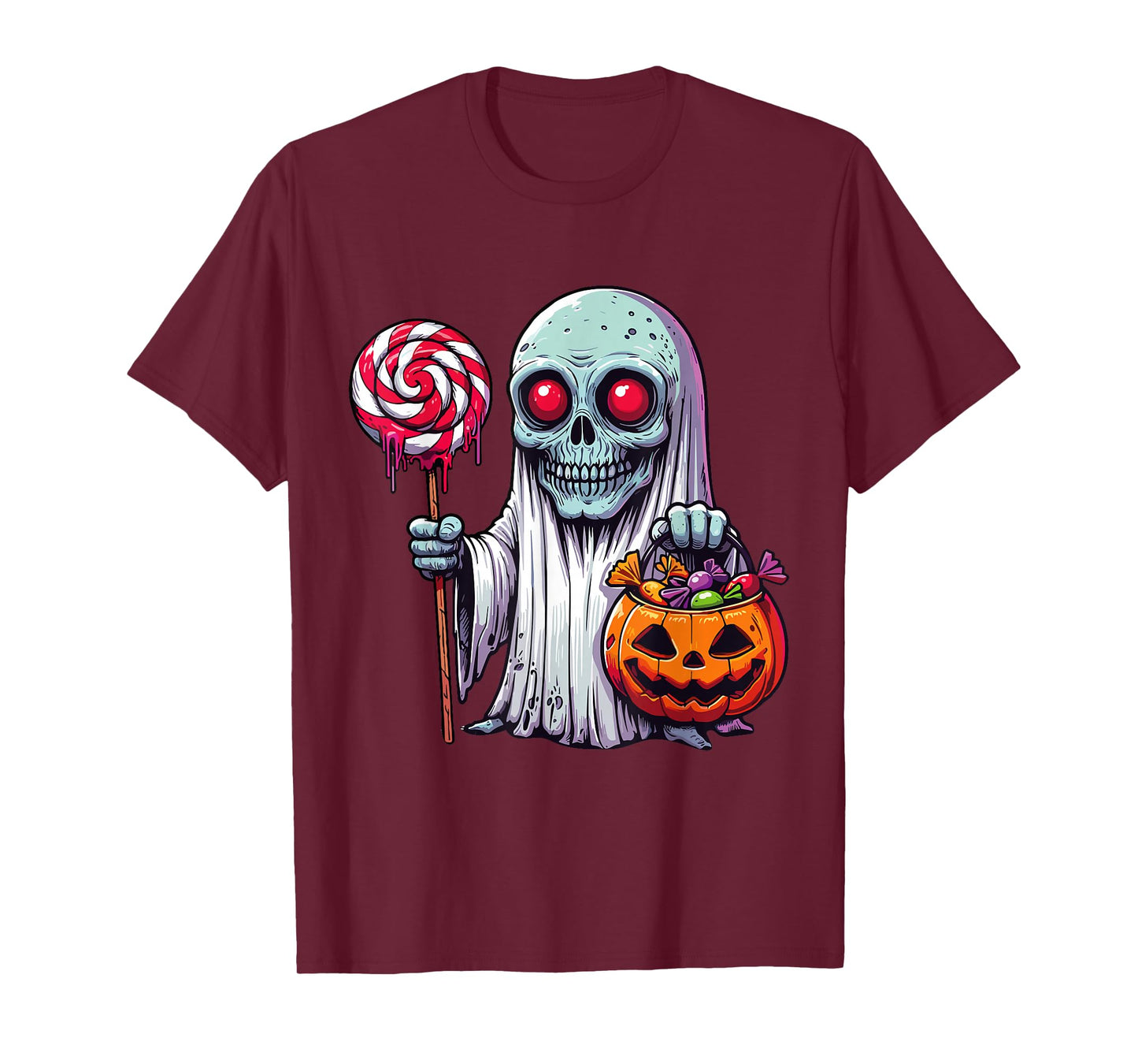 Scary Halloween Skeleton Ghost Spooky Candy Bag T-Shirt