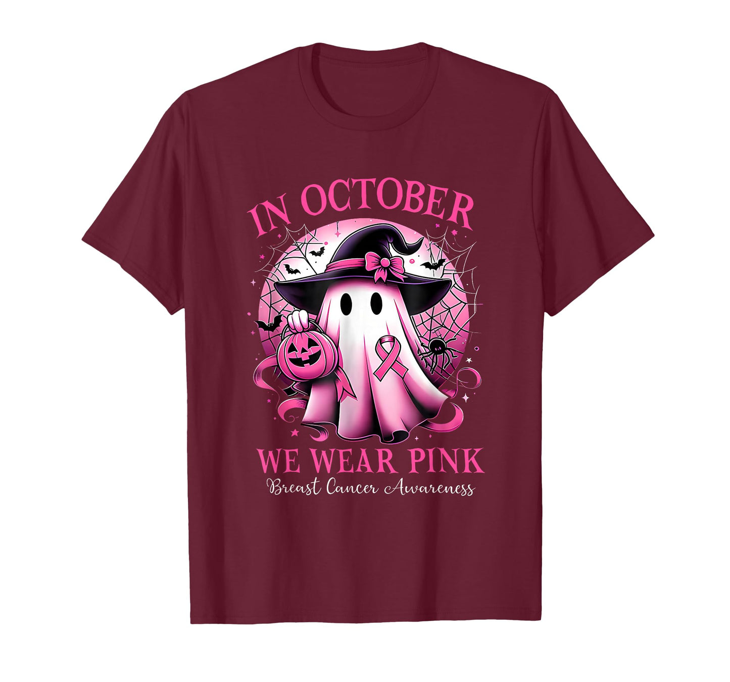 Breast Cancer Halloween Women in October We Wear Pink T-Shirt