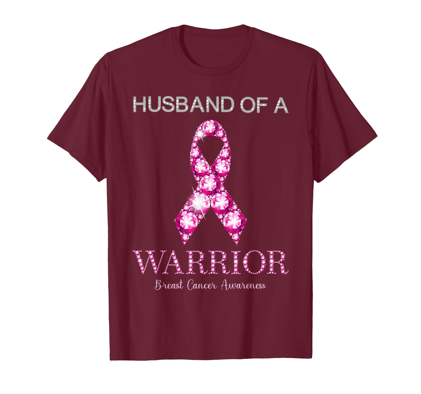 Husband Of A Warrior Breast Cancer Awareness Pink Ribbon T-Shirt