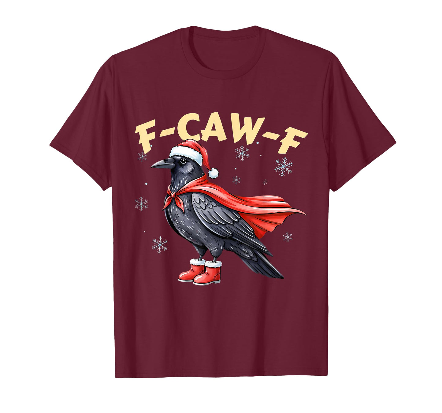 F-Caw-F Black Crow Bird Retro Vintage Christmas T-Shirt