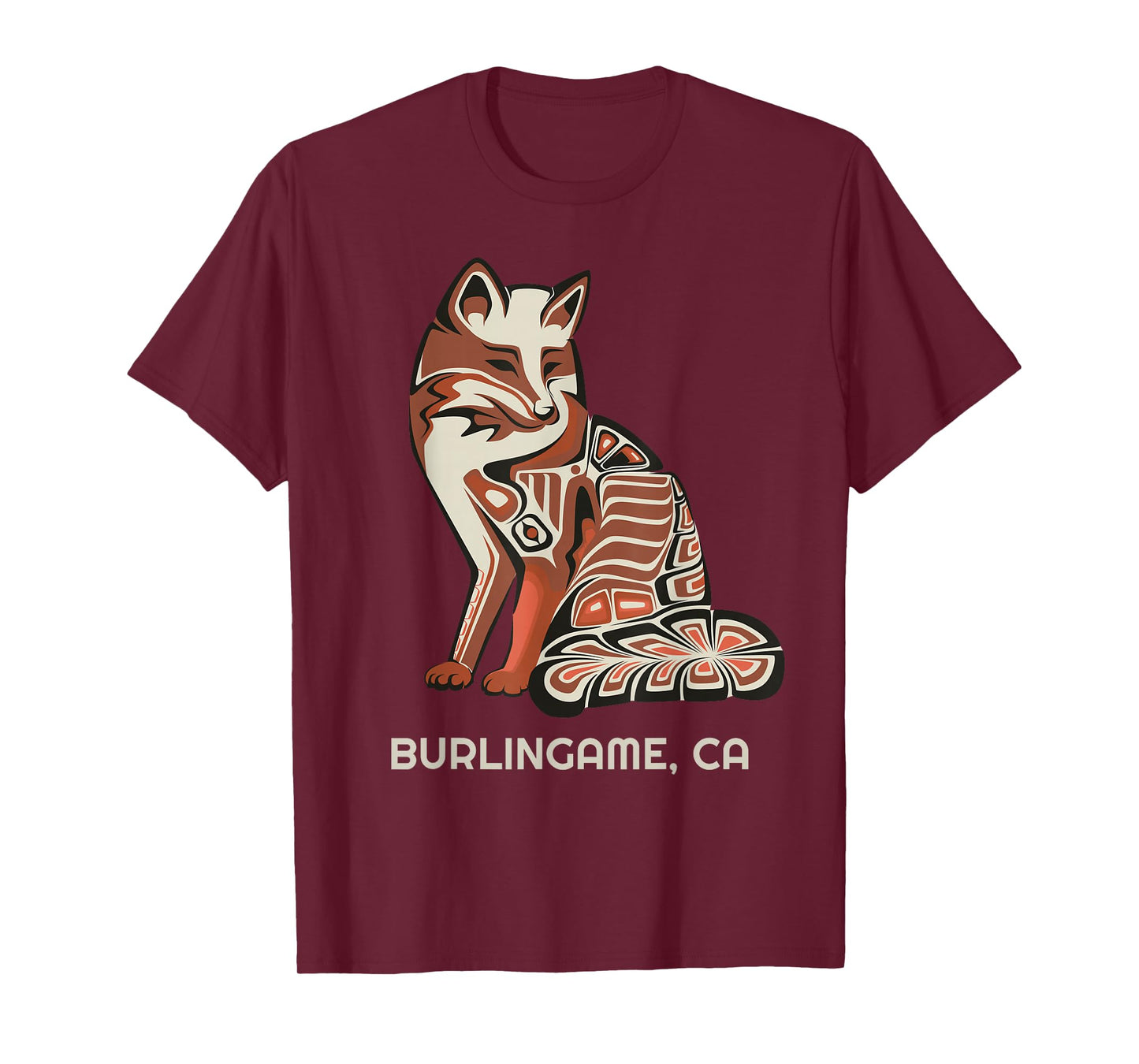 California Burlingame Tribal Fox Native American T-Shirt