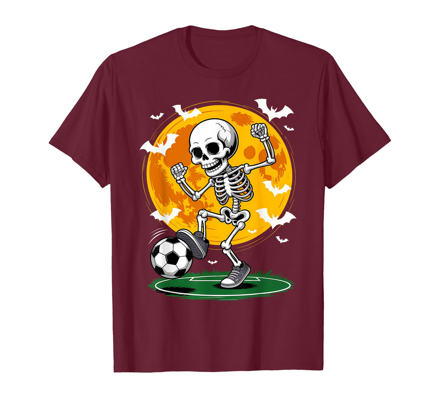 Soccer Skeleton Halloween Men Boys Player T-Shirt