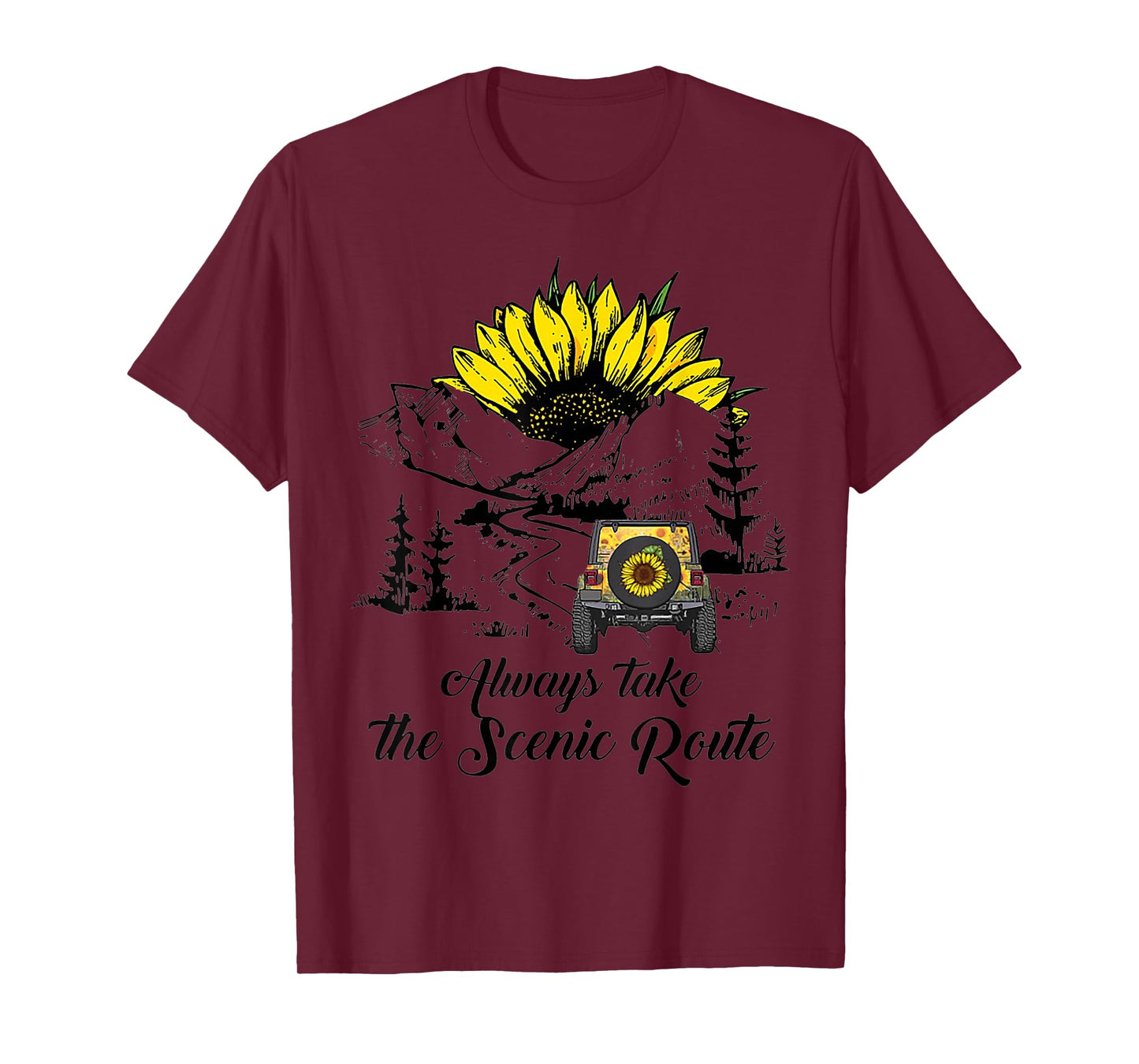 Always Take The Scenic Route Sunflower T-Shirt