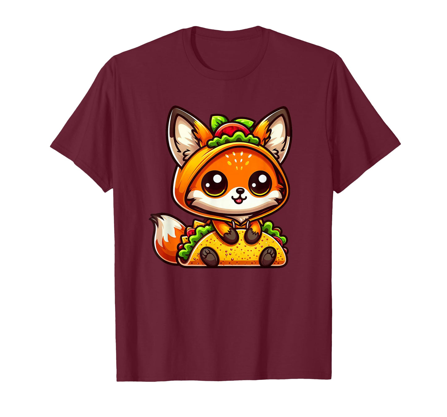 Cute Cartoon Taco Fox Mexican Food Fun T-Shirt