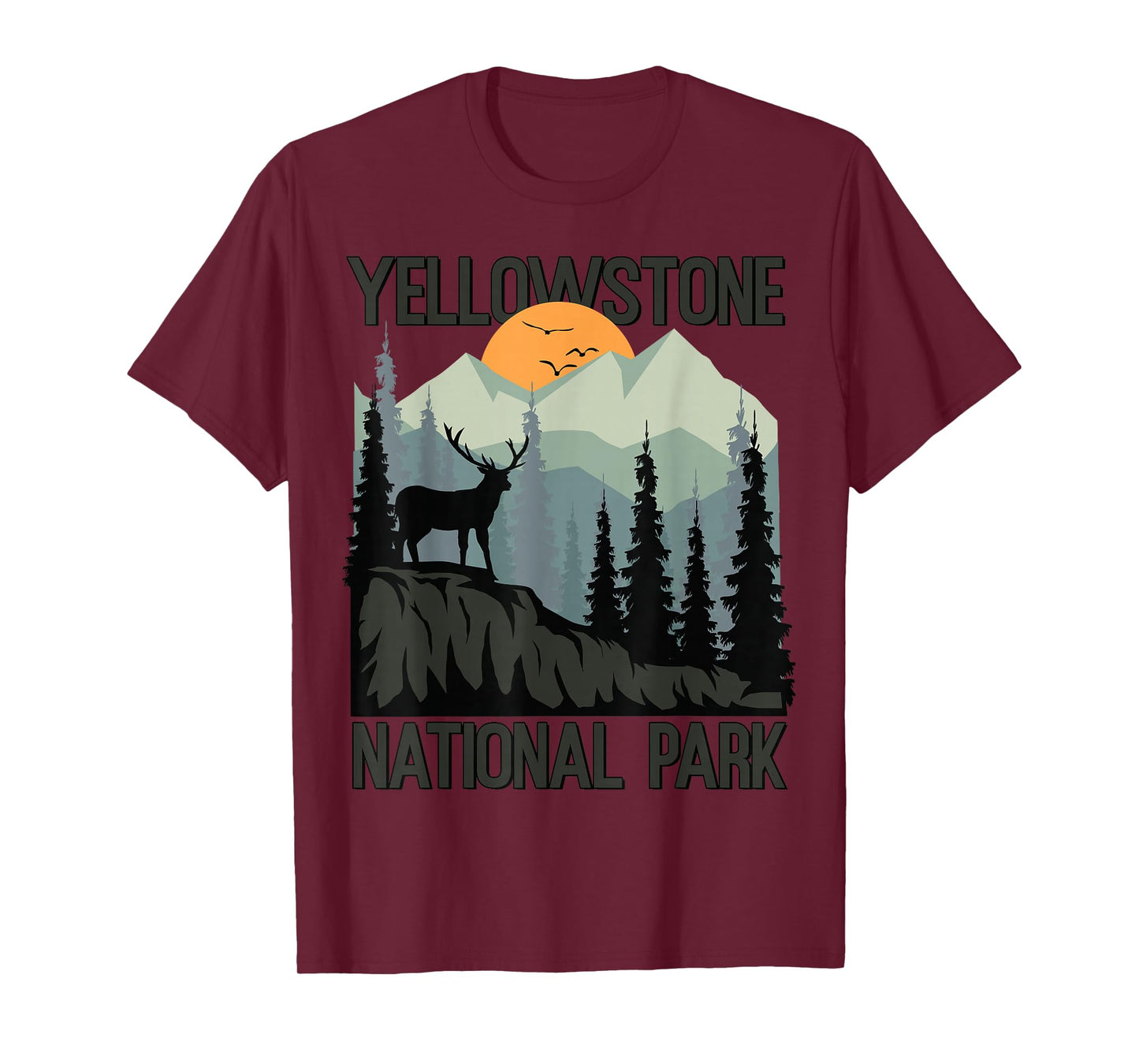 Yellowstone National Park Mountains Wilderness Sunset Hiking T-Shirt