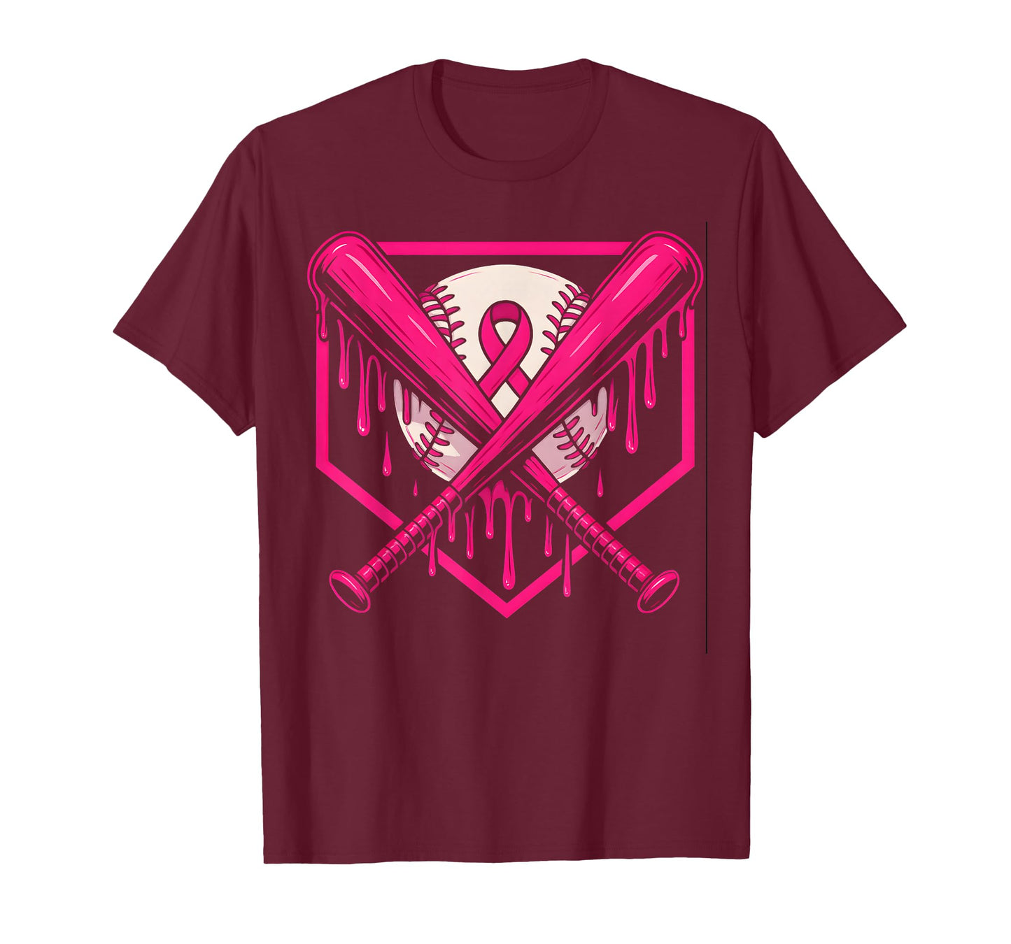 Baseball Drip Ice Cream Breast Cancer Awareness Boys & Girls T-Shirt