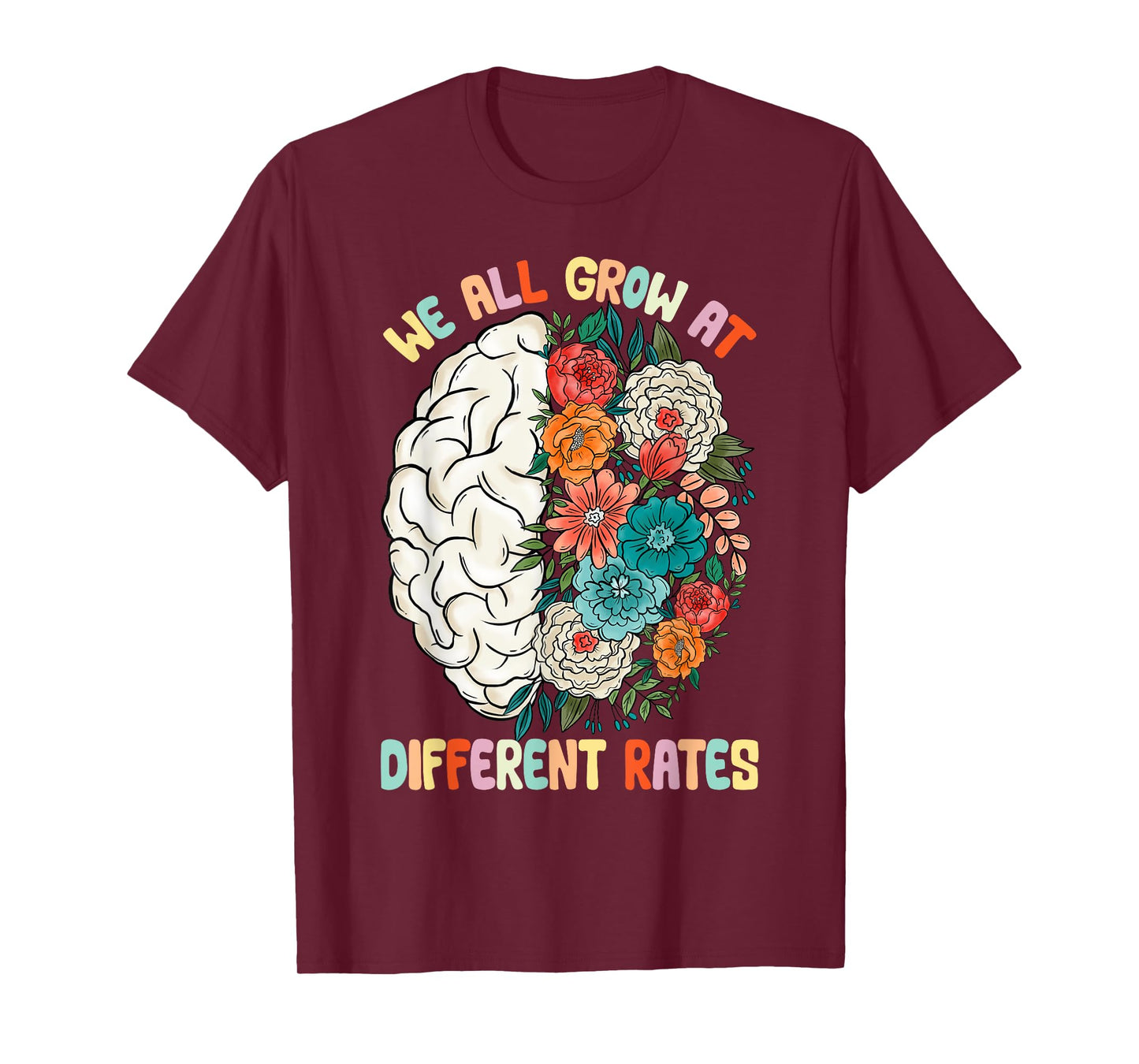 We All Grow At Different Rates Back To School Teacher T-Shirt for Men Women