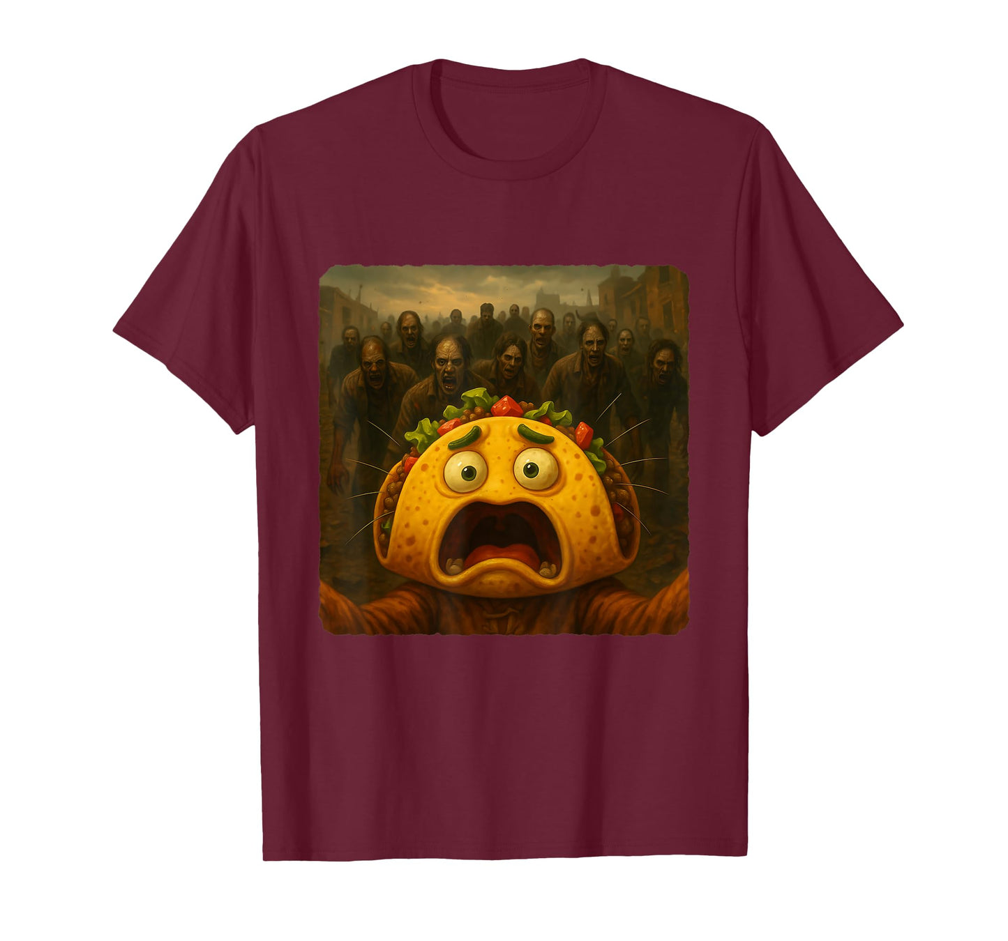 Taco Selfie Zombies Apocalypse Humor Funny Halloween T-Shirt
