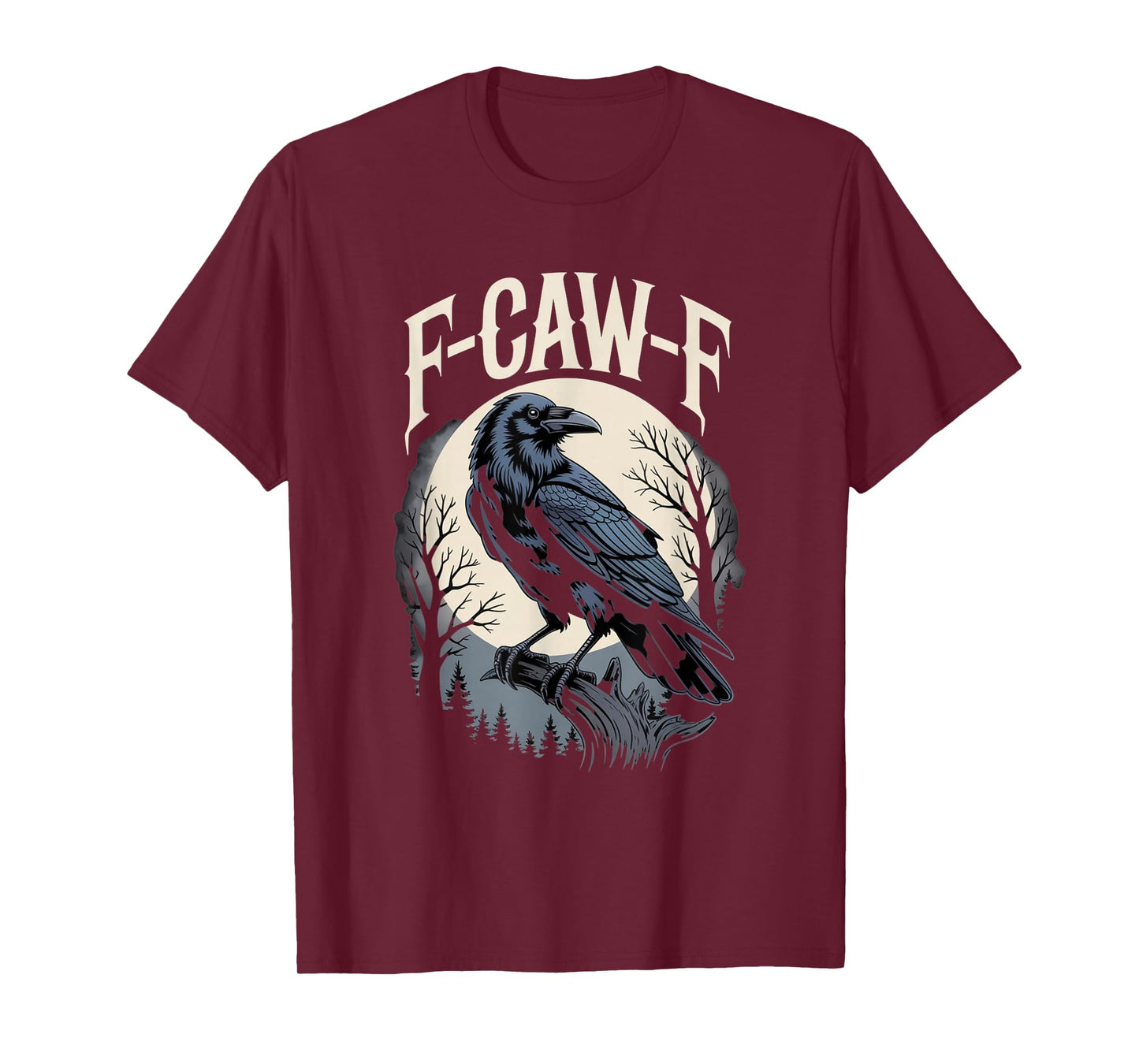 F-Caw-F Black Crow Raven in Moonlight T-Shirt
