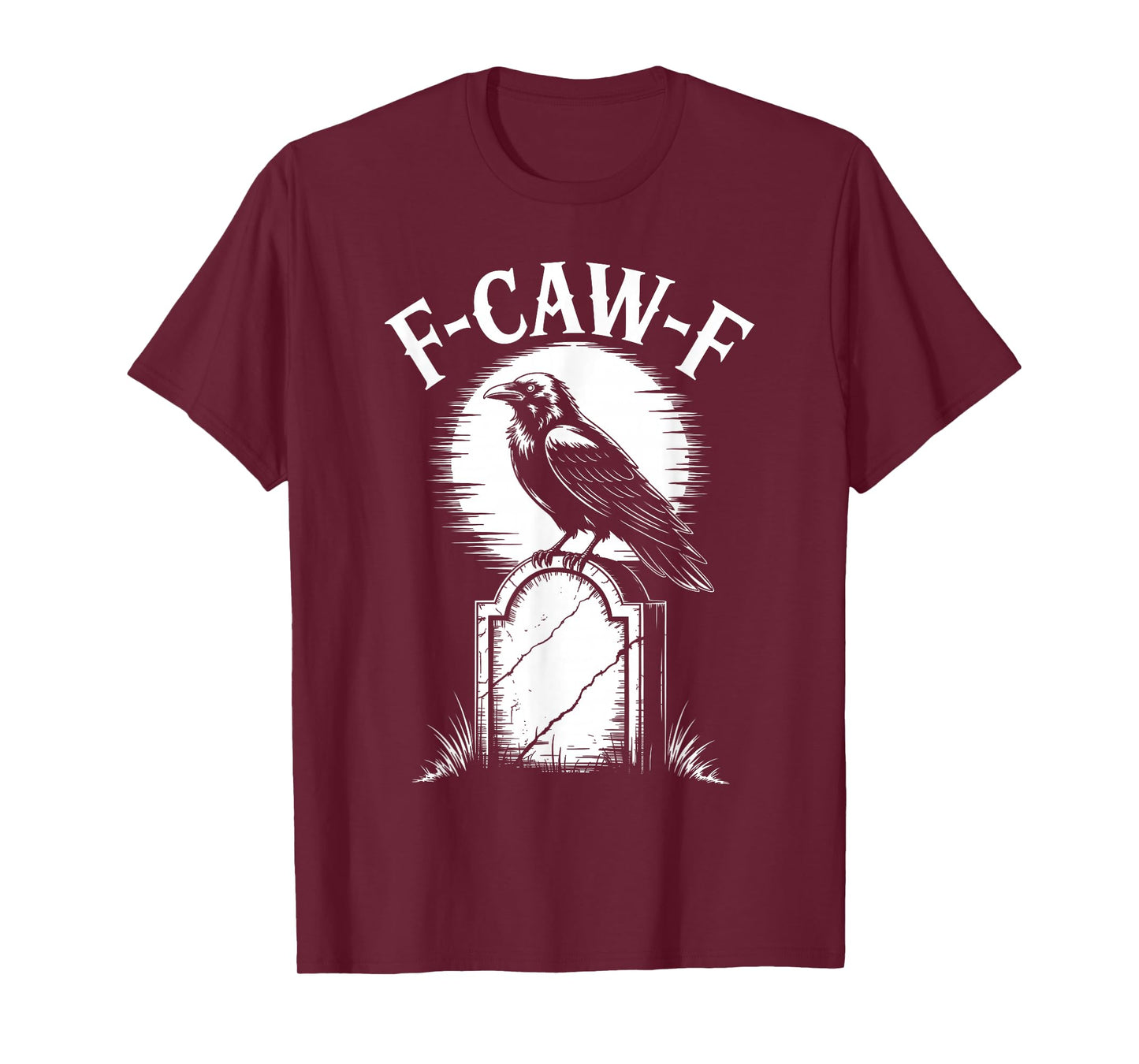 Funny F-Caw-F Crow Gothic Moon Humor Halloween T-Shirt