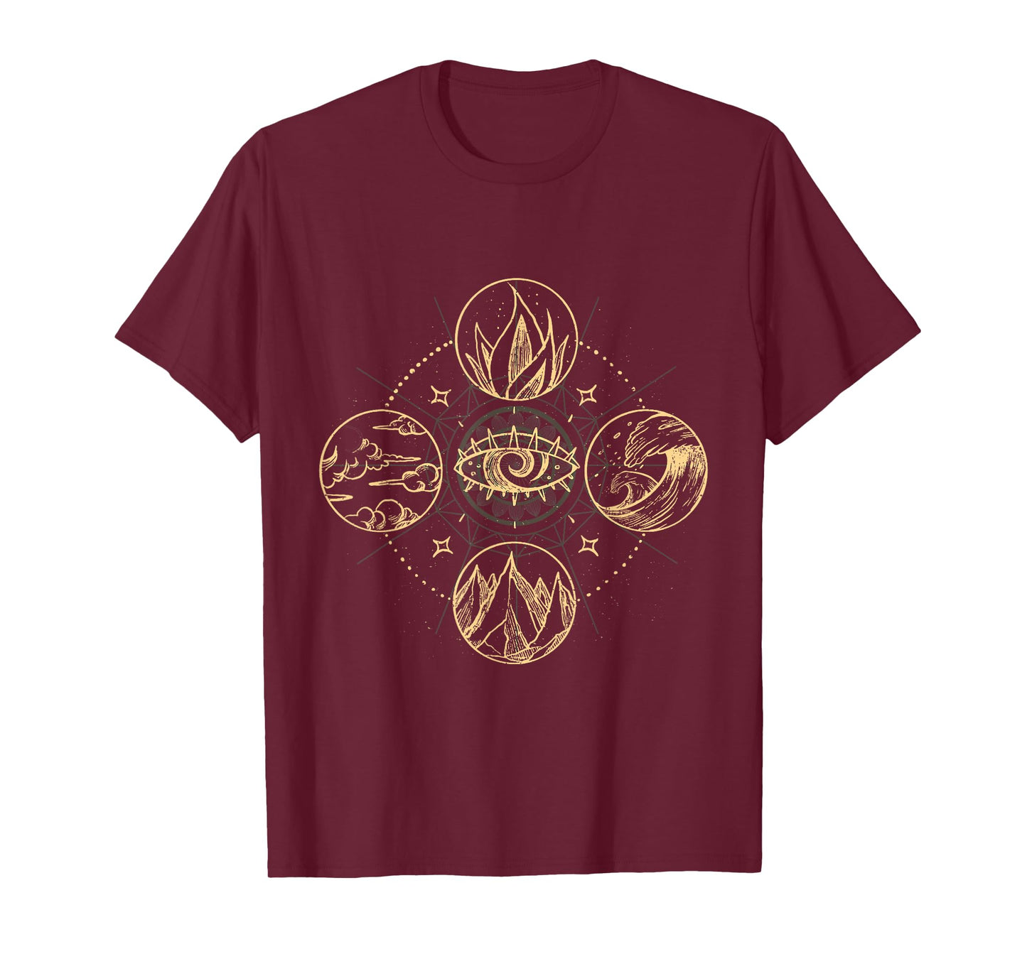 Four natural elements wind, fire, water and earth T-Shirt