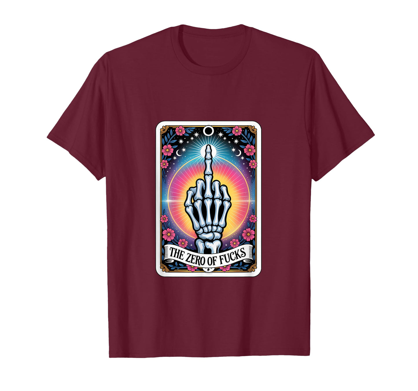 The Zero of Fucks Tarot Skeleton Hand Design T-Shirt