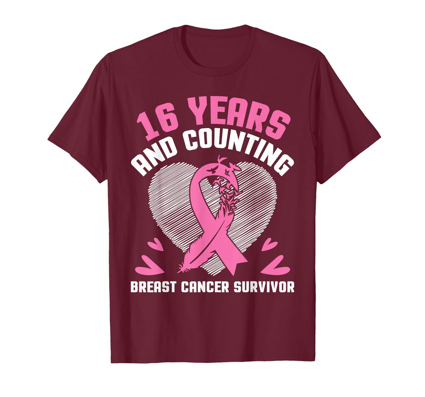 16 Years Fighting We Win And Counting Breast Cancer Survivor T-Shirt