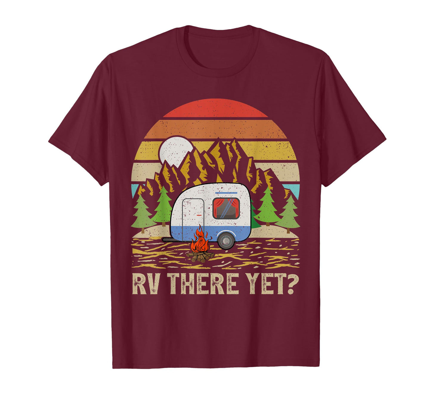 Vintage Mountain RV There Yet Retro Camper T-Shirt