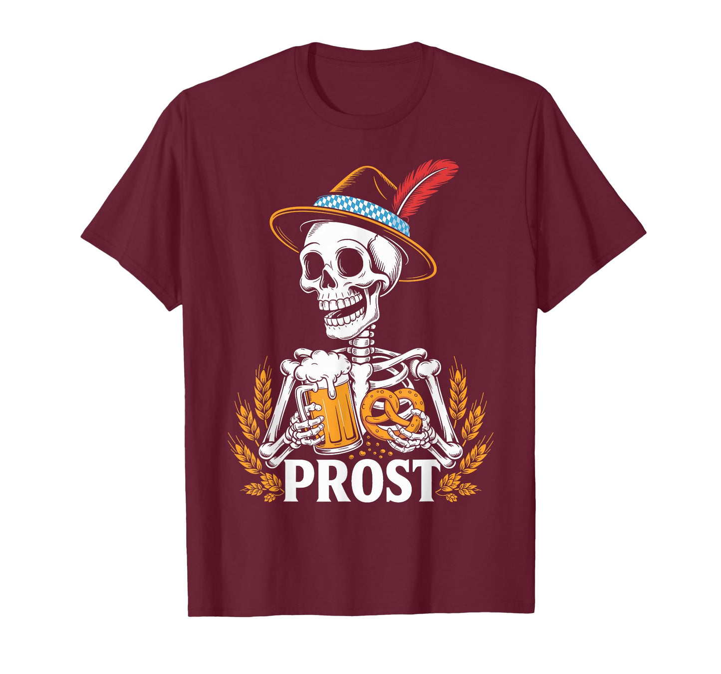 Skeleton Prost Bavarian Halloween Munich German Oktoberfest T-Shirt