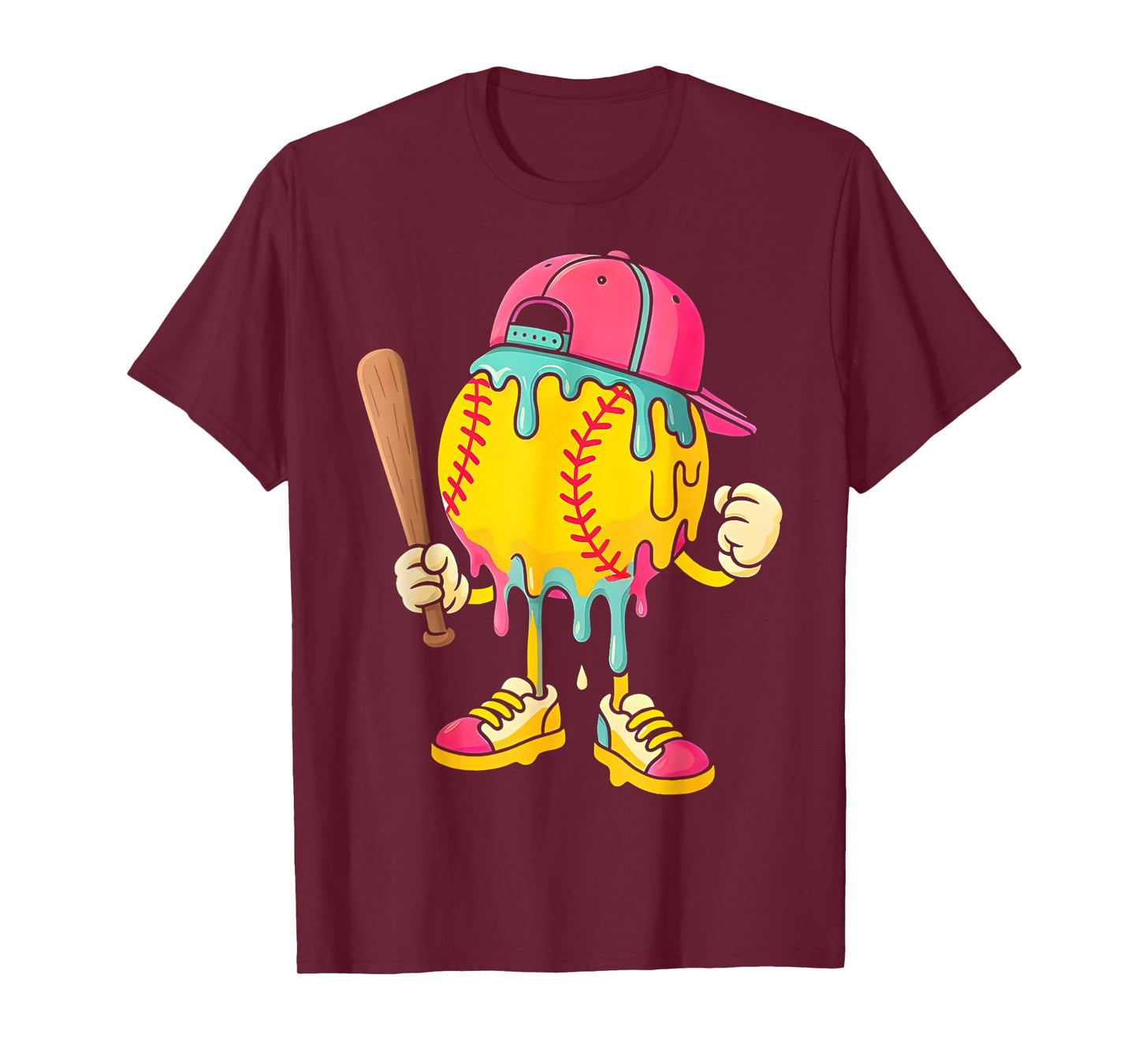 Baseball Drip for Boys Ice Cream Drip Baseball T-Shirt